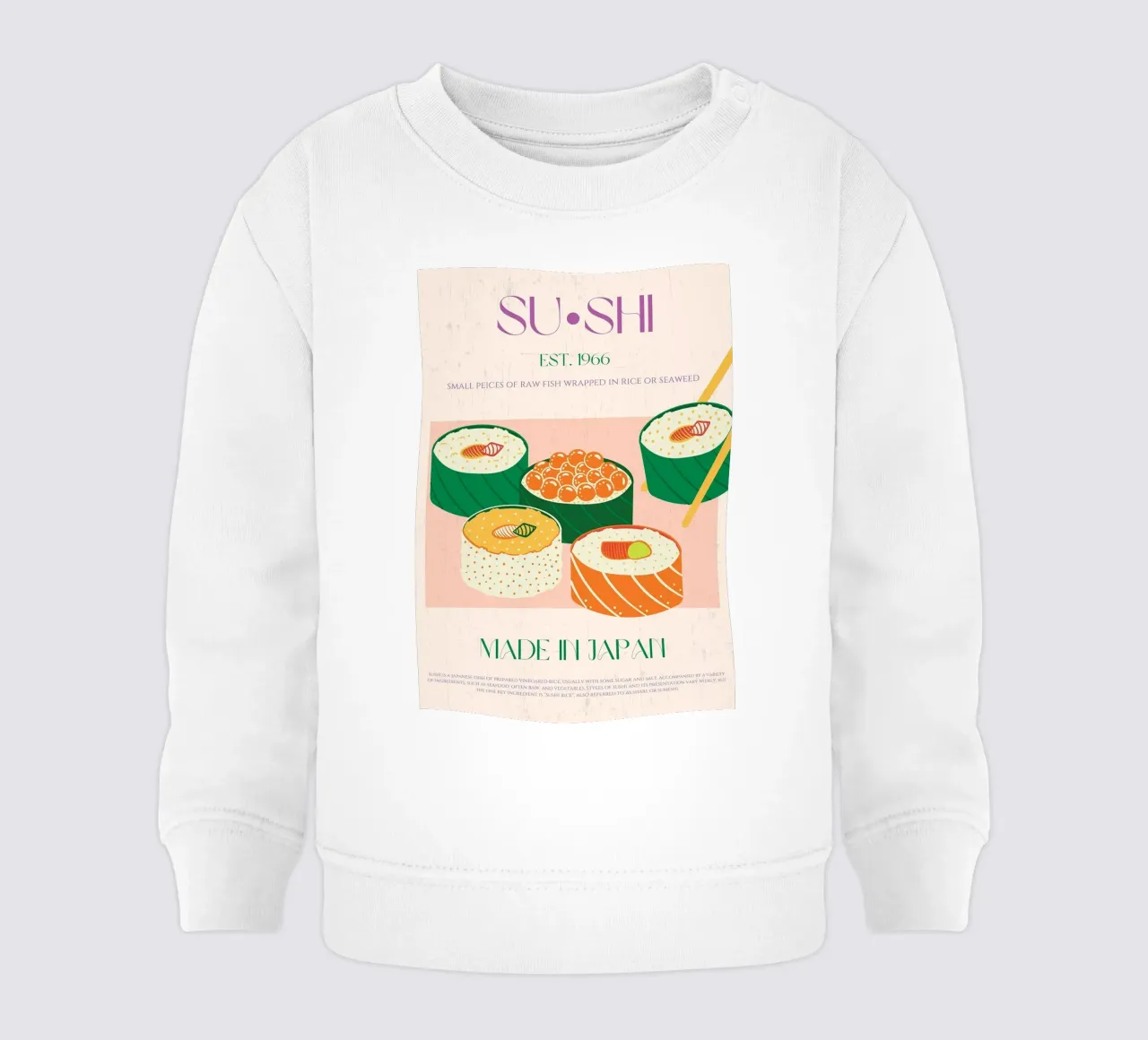 Sushi felpa neonato da Charlotte Gagnon