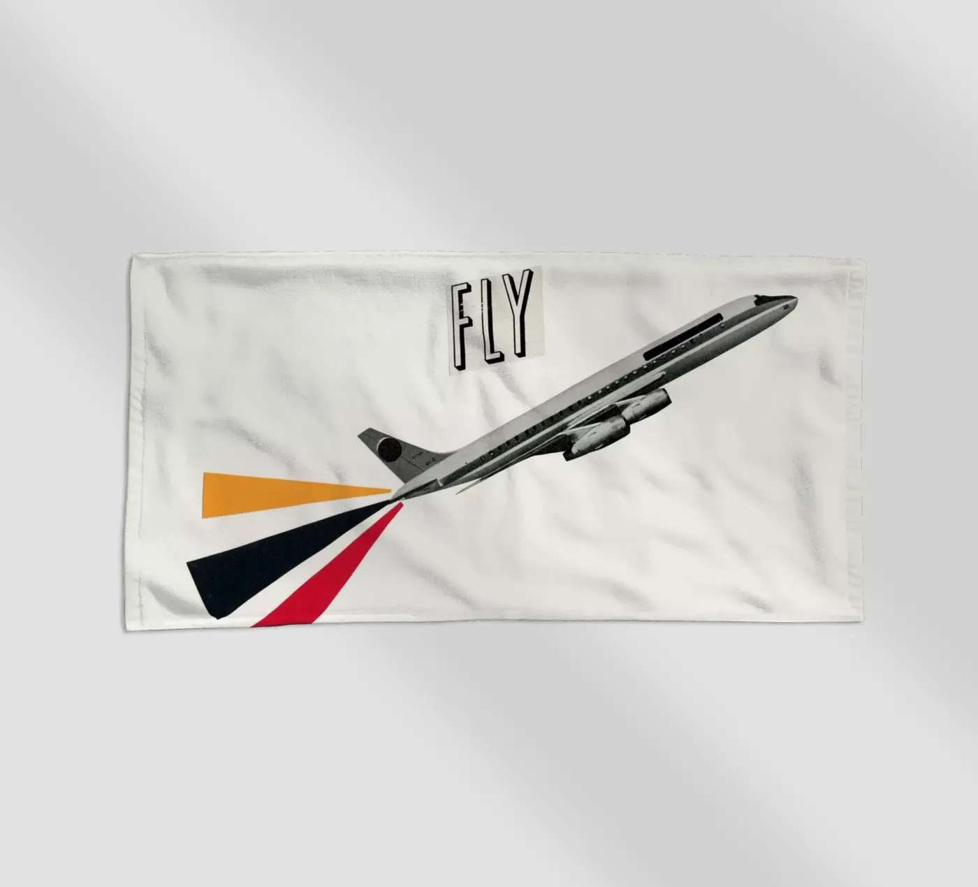Fly beach towel by Cassia Beck Collage