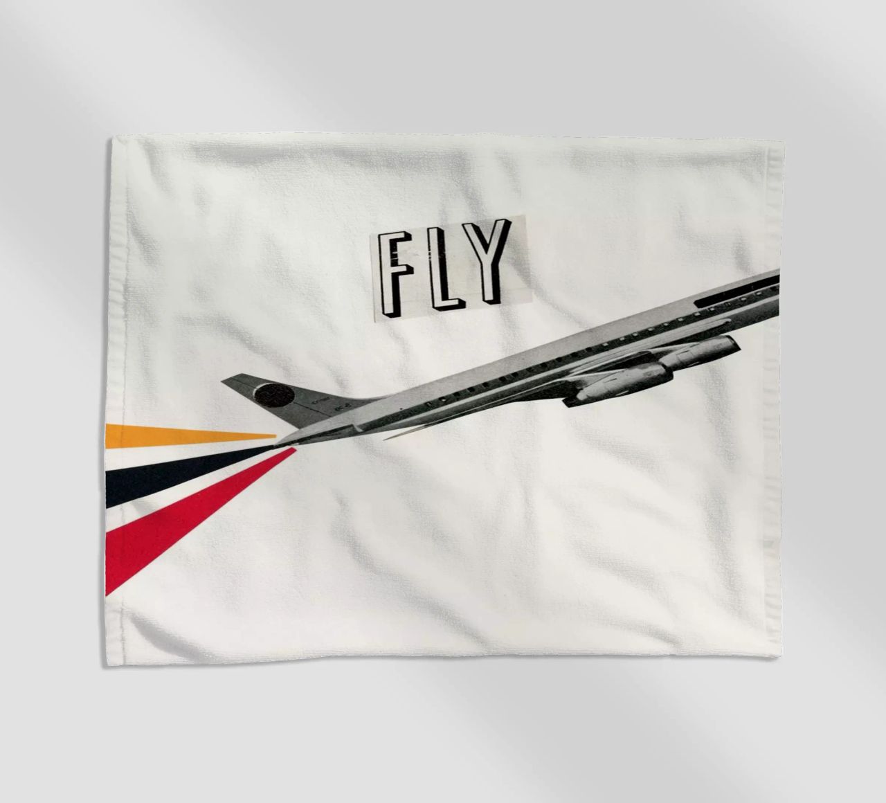 Fly beach towel by Cassia Beck Collage