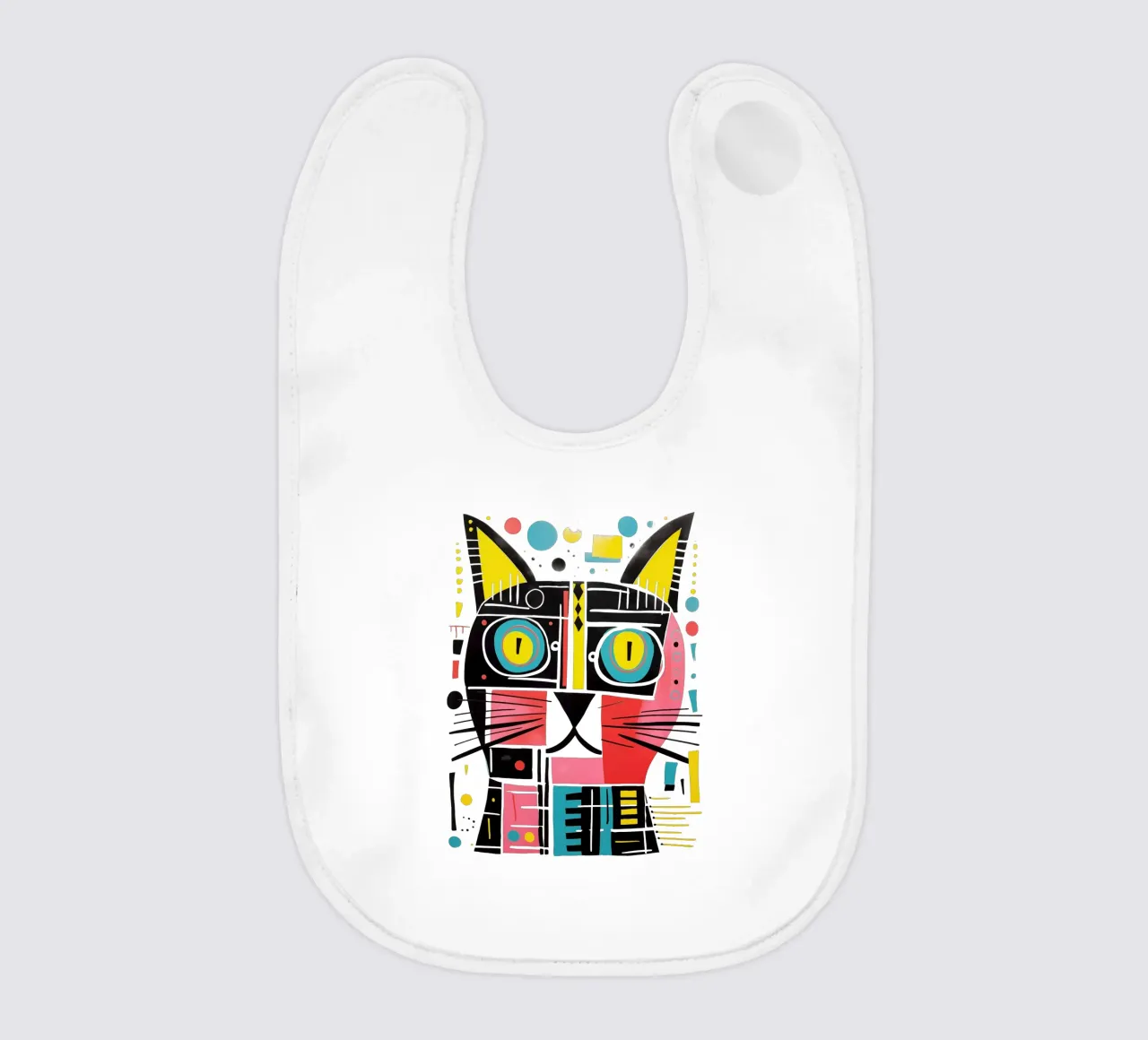 Abstract art cat baby bib by Autofocus