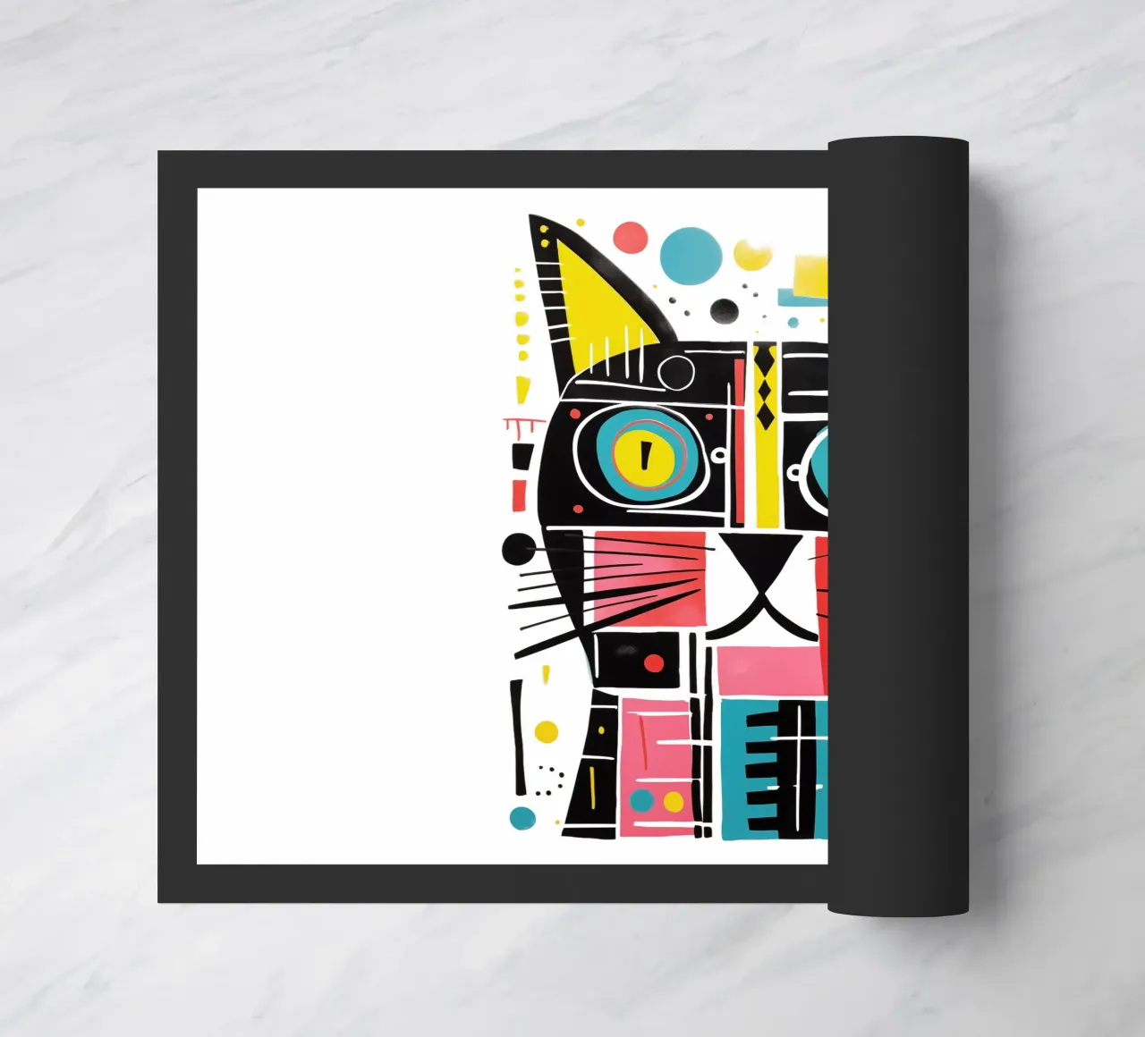 Abstrakte Kunst-Katze Fußmatte von Autofocus