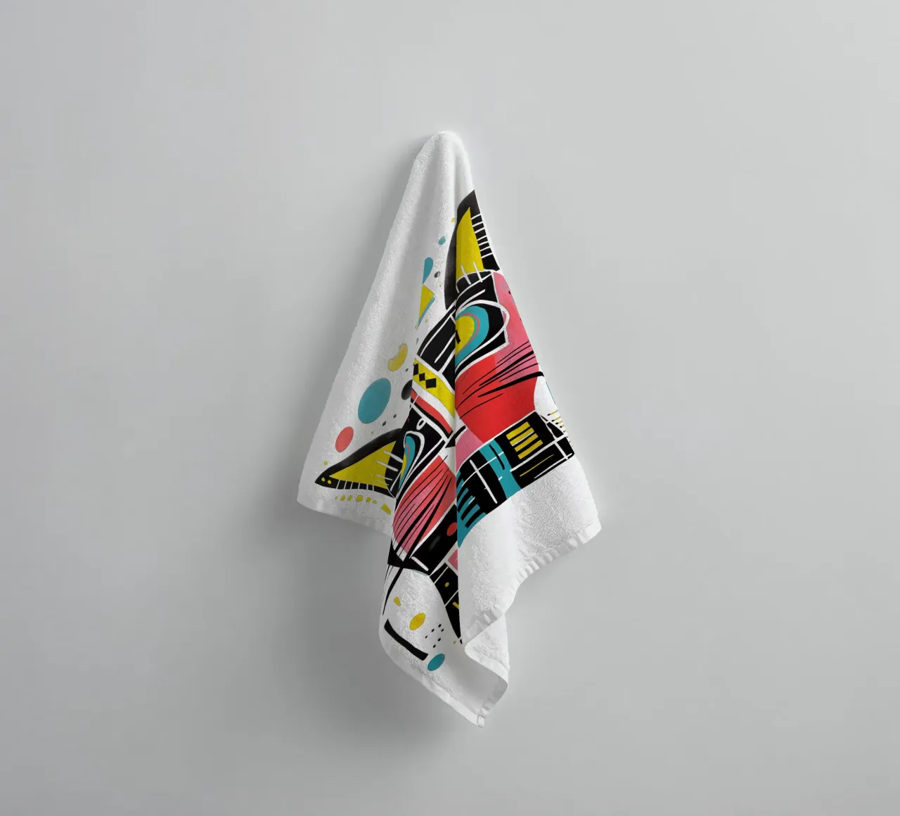 Abstract art cat towel by Autofocus