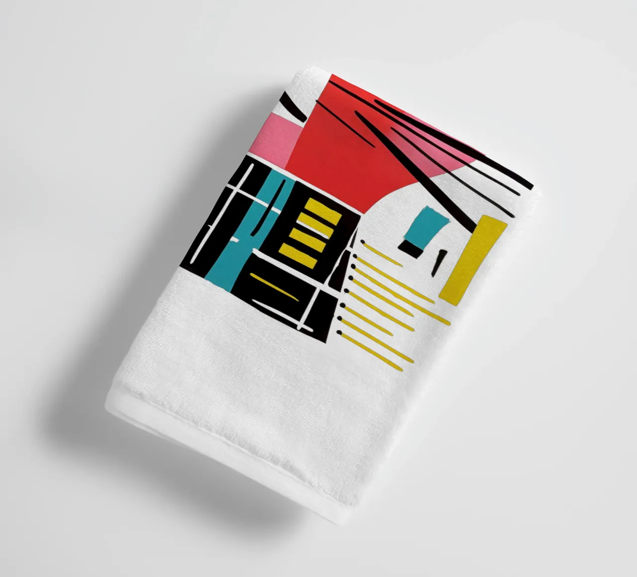 Abstract art cat towel by Autofocus