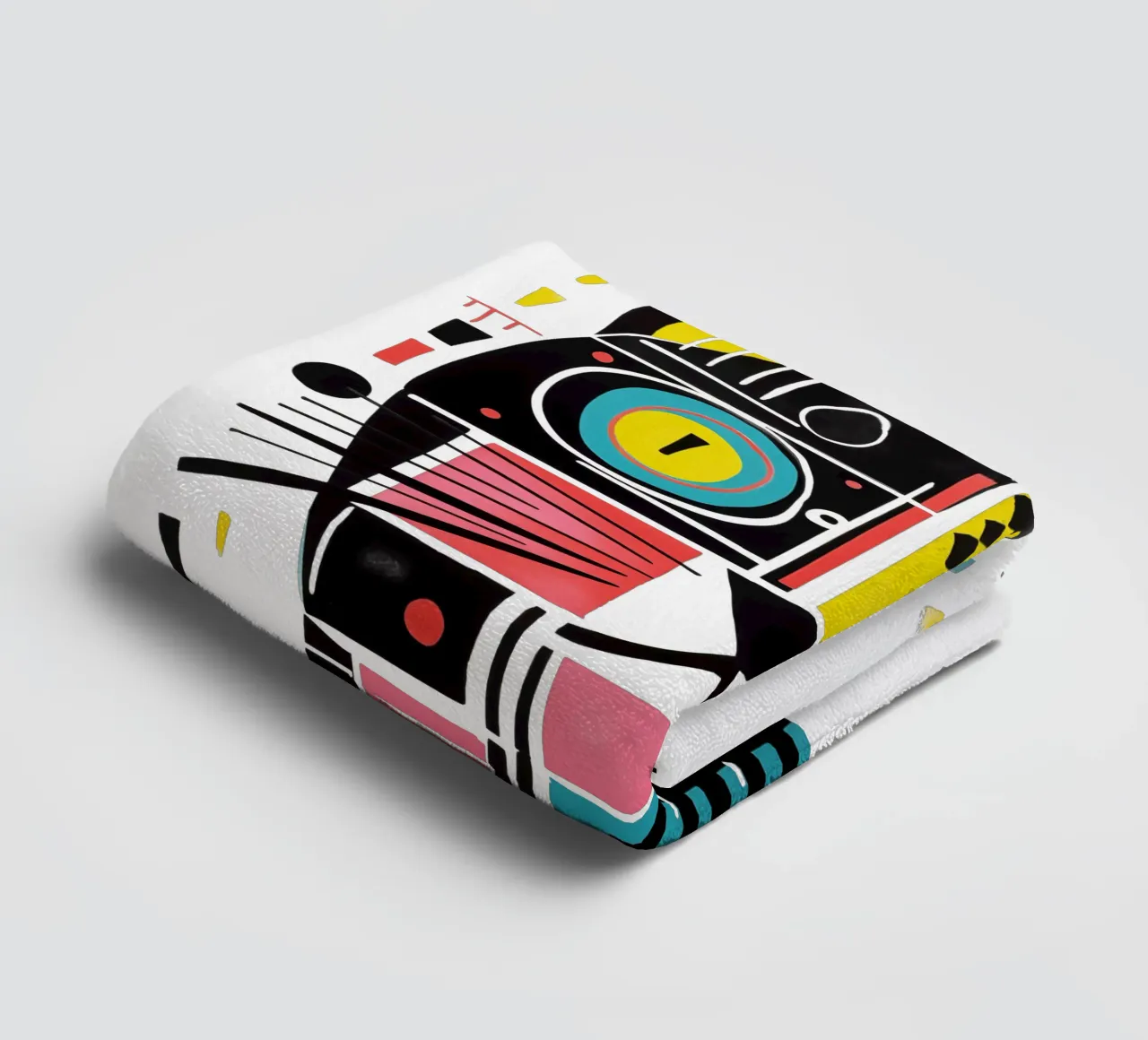 Abstract art cat towel by Autofocus