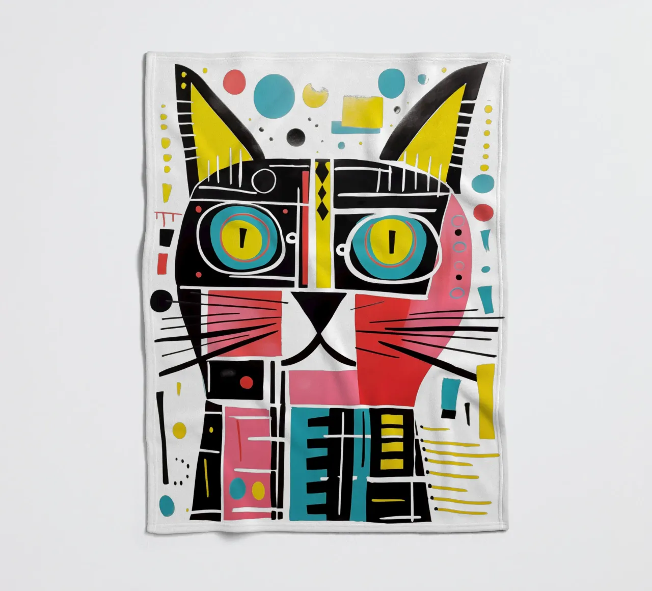 Abstrakte Kunst-Katze Fleecedecke von Autofocus