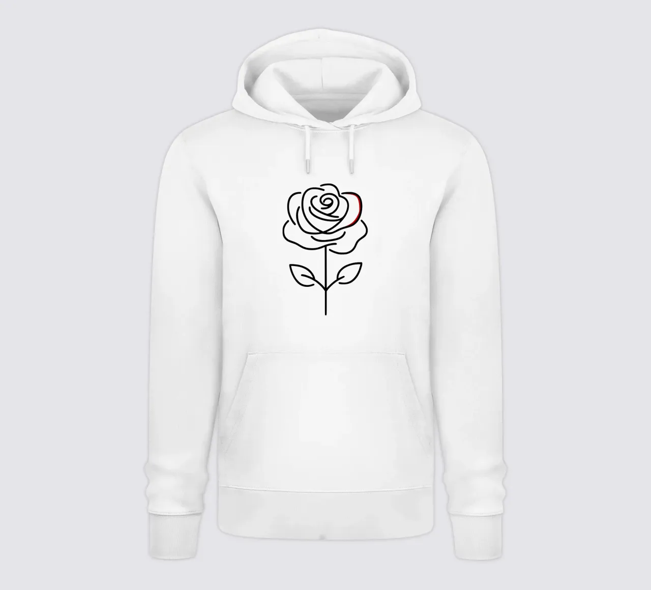 Rosa in versione minimalista con un tocco di rosso felpa con cappuccio da Bold & Simple