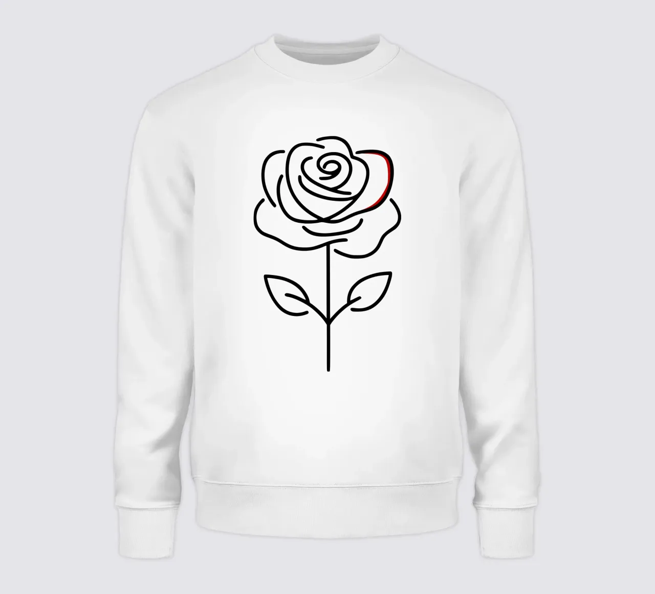 Rosa in versione minimalista con un tocco di rosso felpa da Bold & Simple