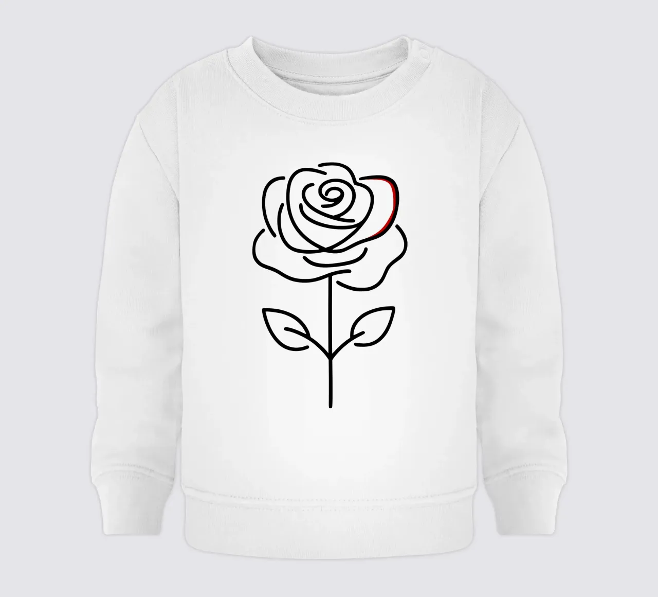 Rosa in versione minimalista con un tocco di rosso felpa neonato da Bold & Simple