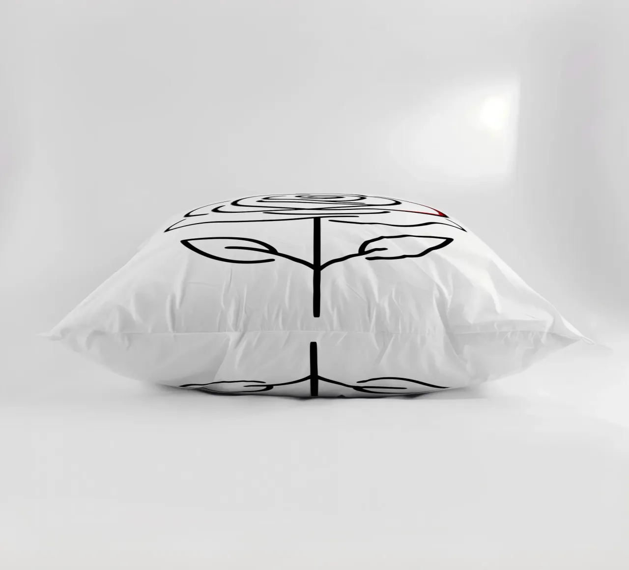 Rosa in versione minimalista con un tocco di rosso cuscino da Bold & Simple