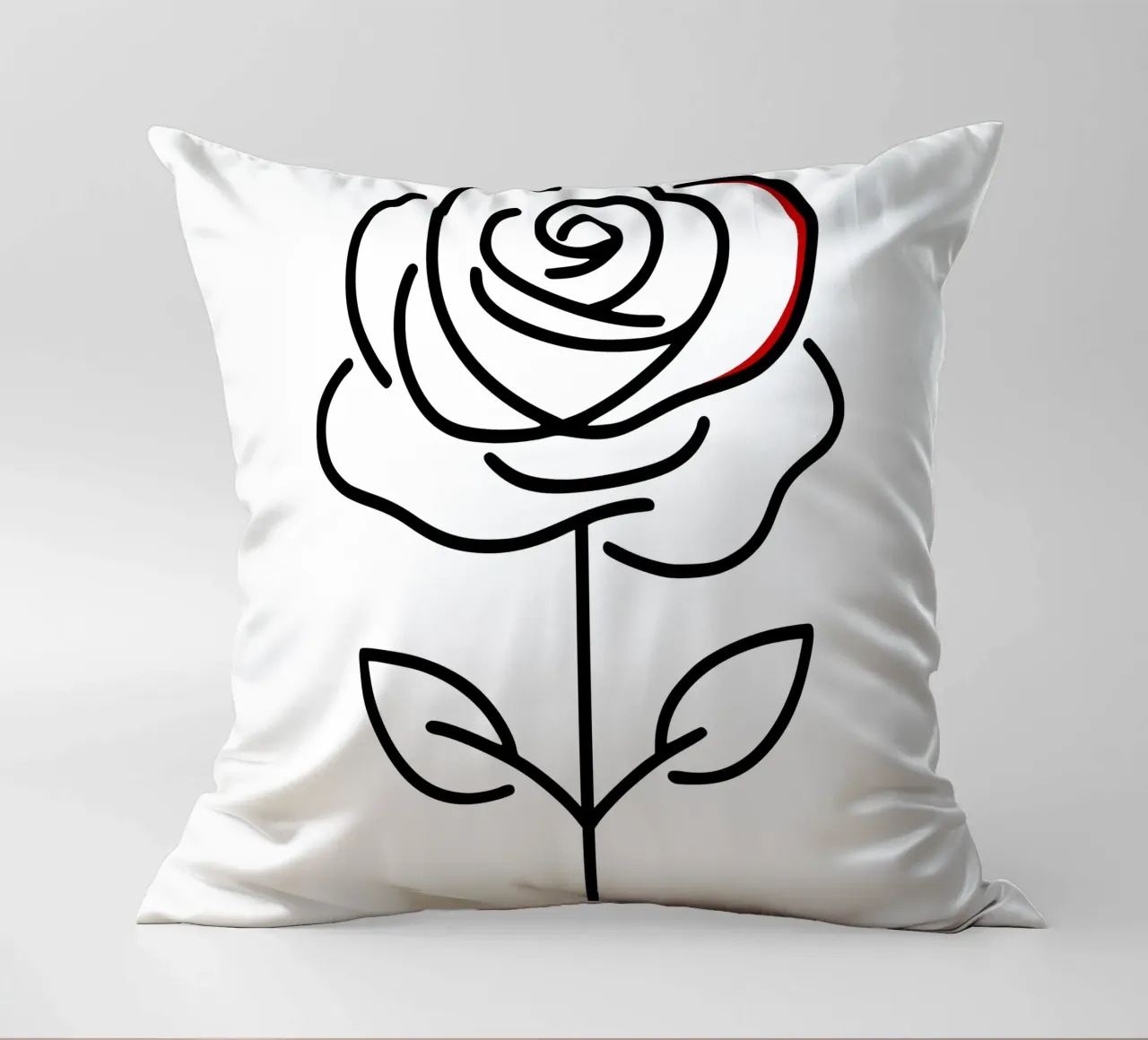 Rosa in versione minimalista con un tocco di rosso cuscino da Bold & Simple