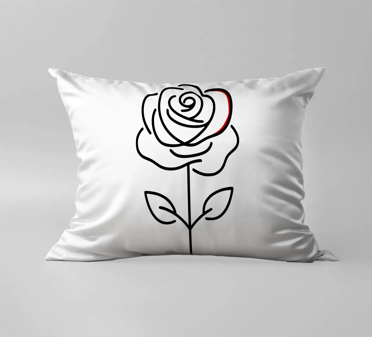 Rosa in versione minimalista con un tocco di rosso cuscino da Bold & Simple