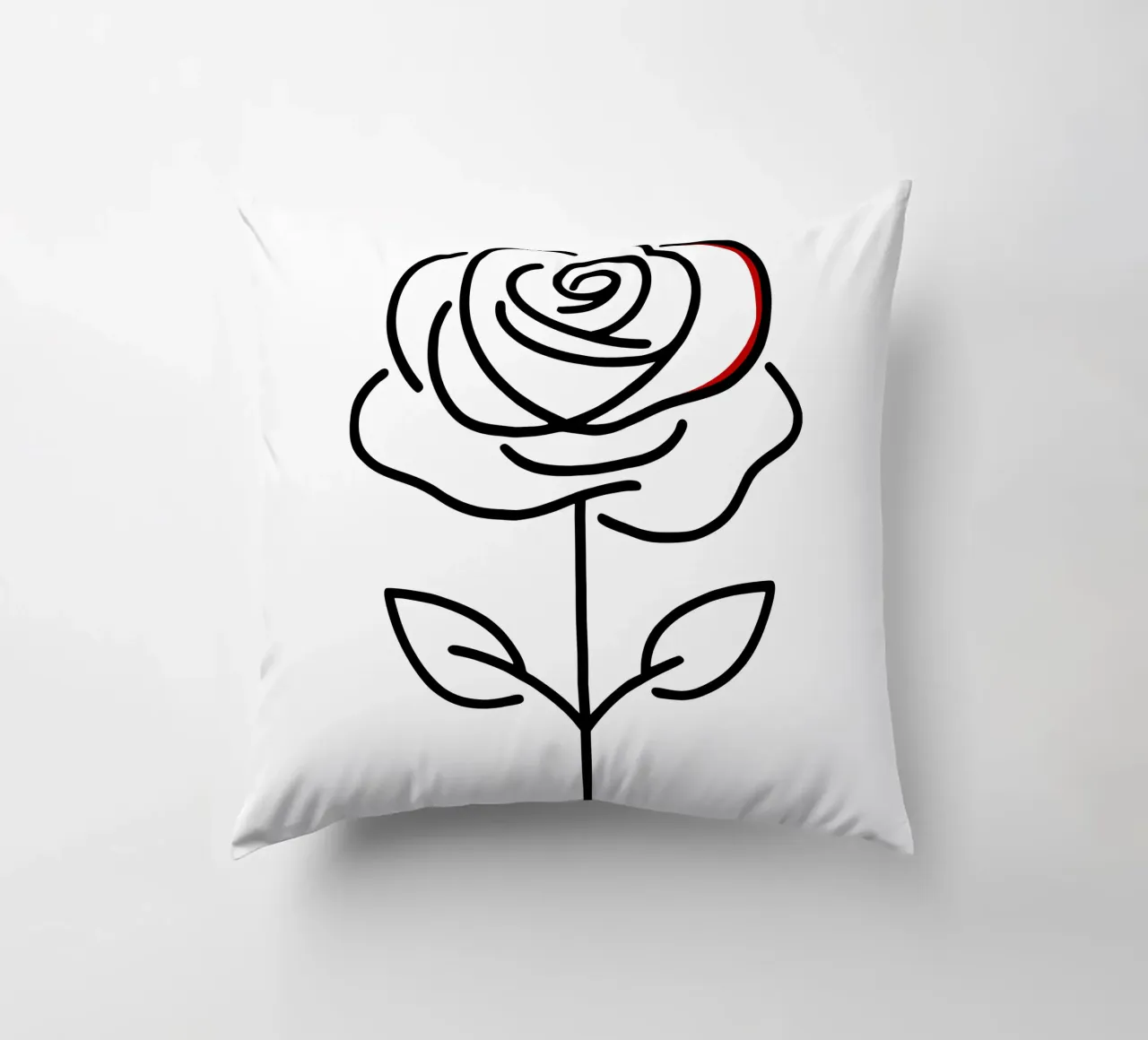 Rosa in versione minimalista con un tocco di rosso cuscino da Bold & Simple