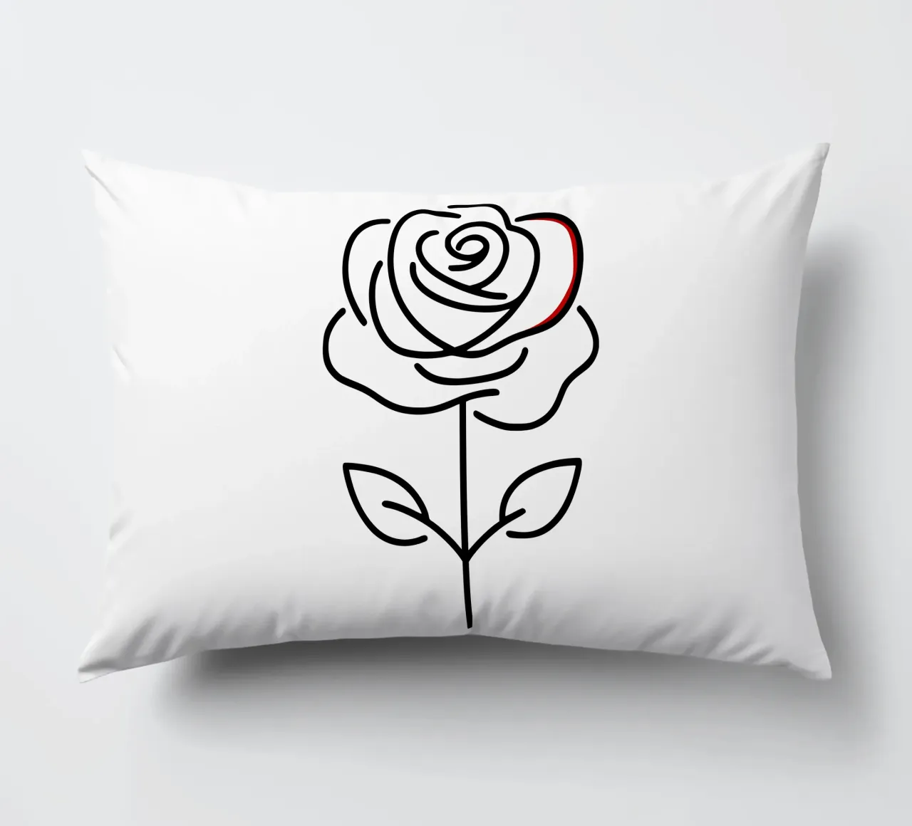 Rosa in versione minimalista con un tocco di rosso cuscino da Bold & Simple