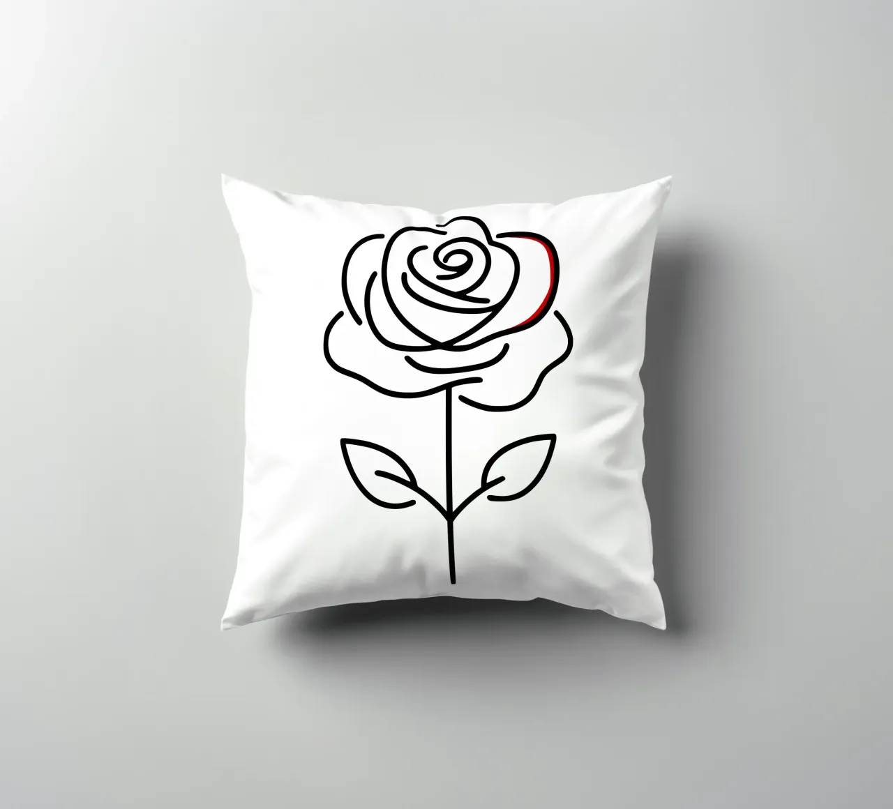 Rosa in versione minimalista con un tocco di rosso cuscino da Bold & Simple