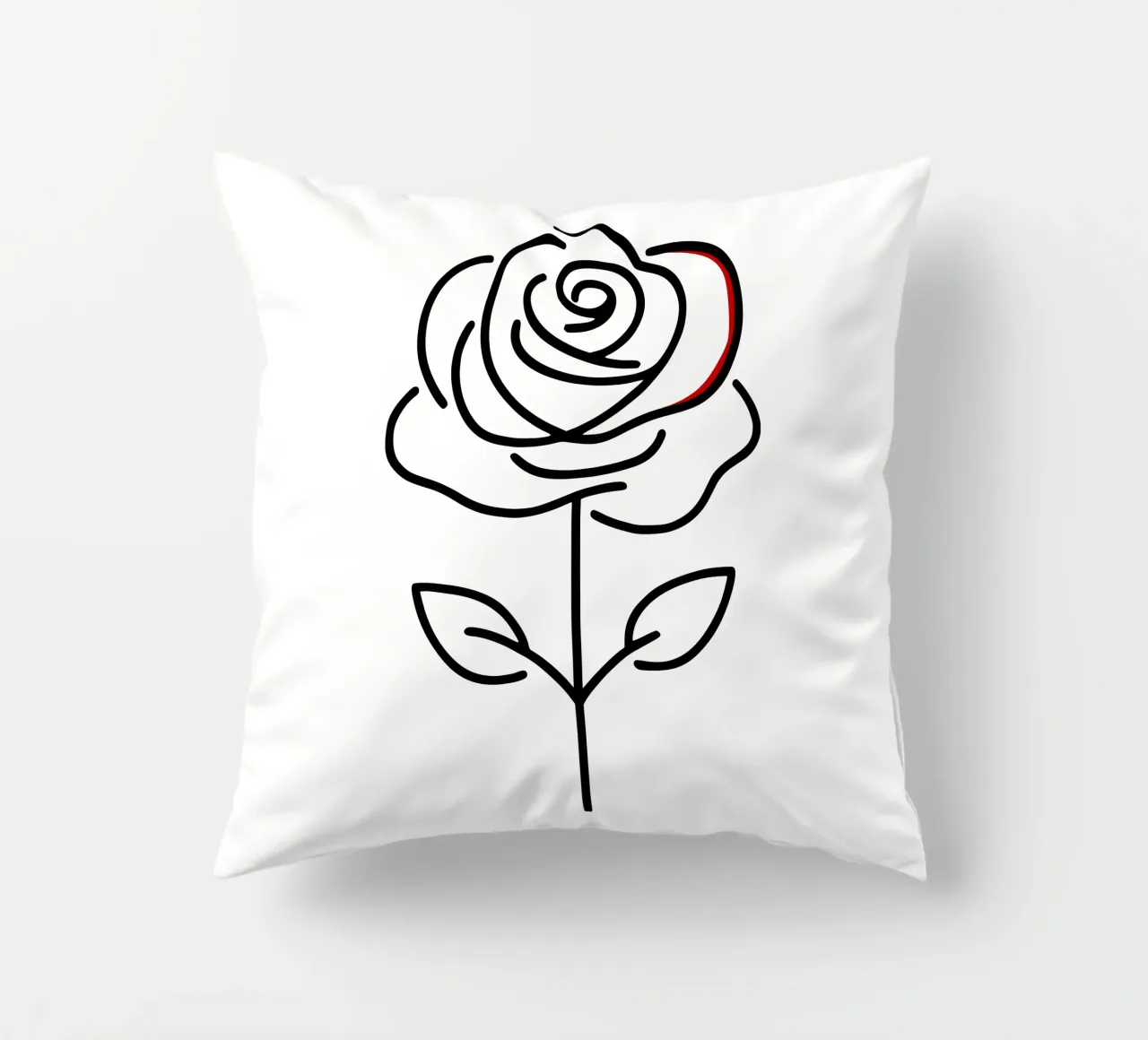 Rosa in versione minimalista con un tocco di rosso cuscino da Bold & Simple