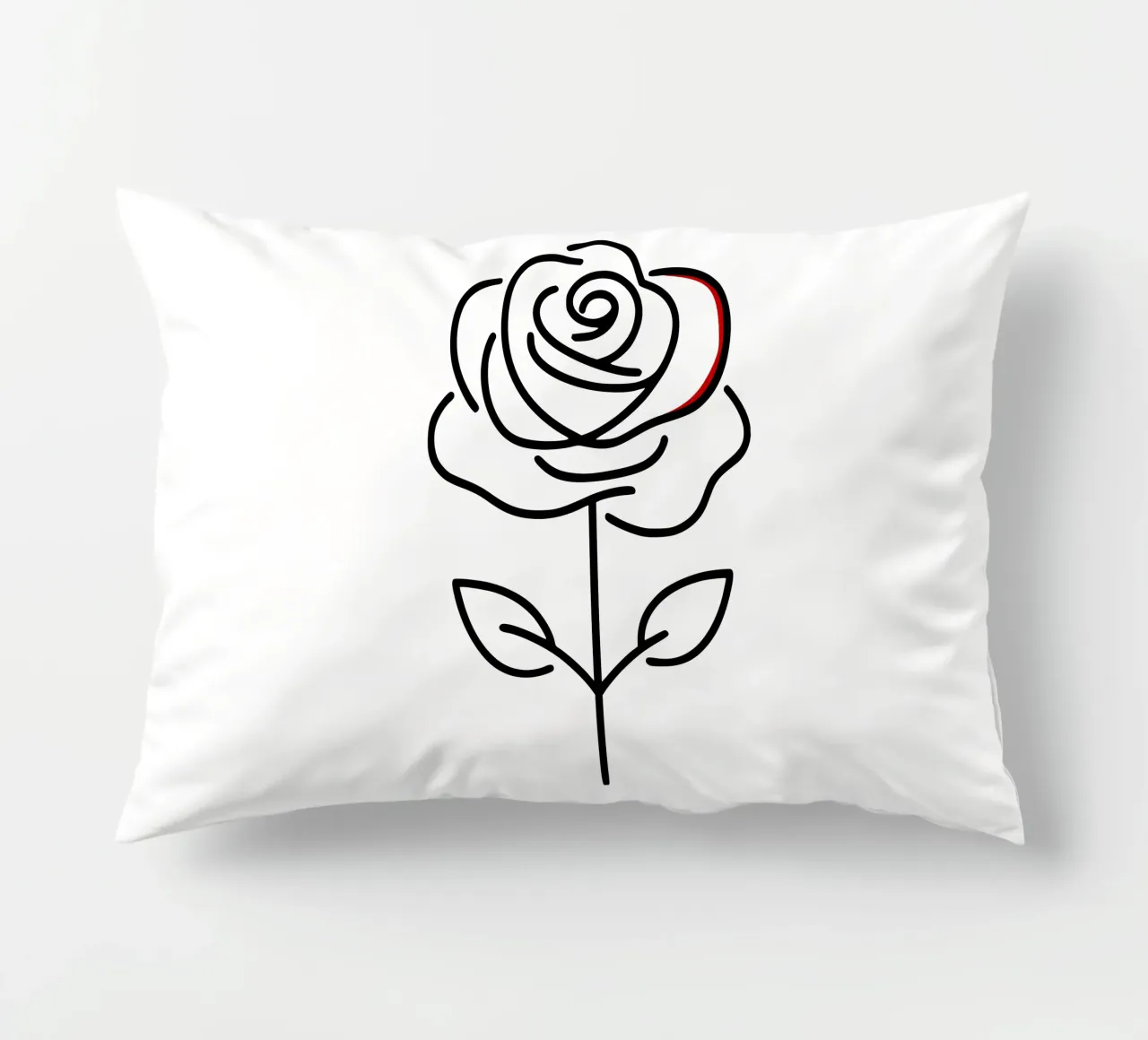 Rosa in versione minimalista con un tocco di rosso cuscino da Bold & Simple