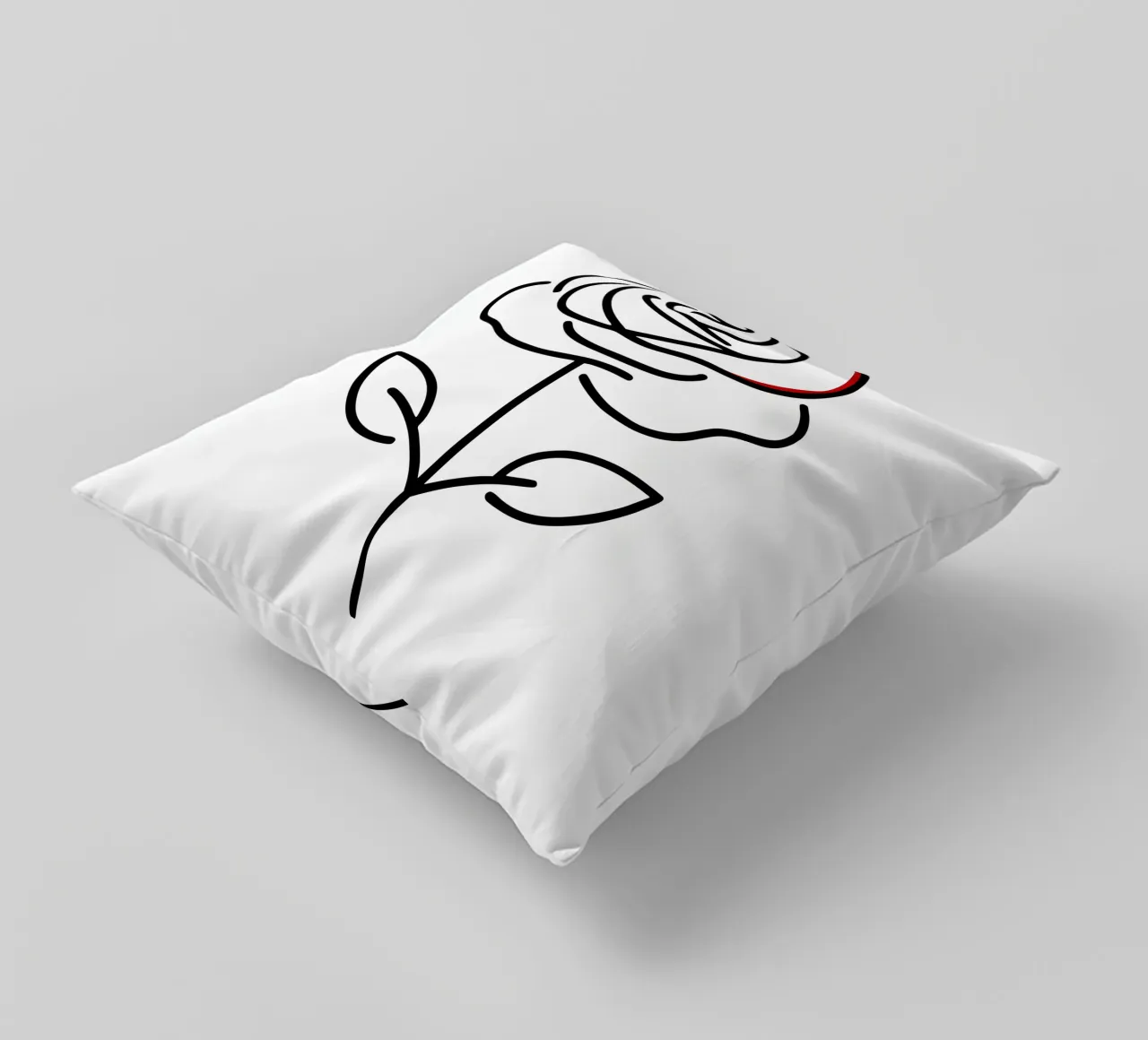 Rosa in versione minimalista con un tocco di rosso cuscino da Bold & Simple