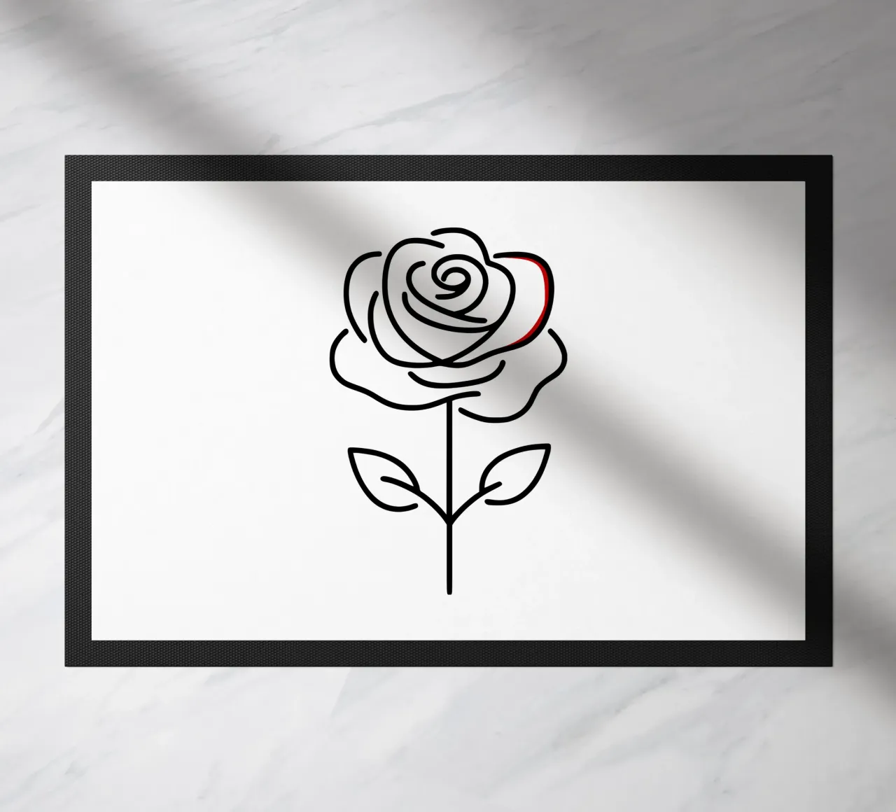 Rosa in versione minimalista con un tocco di rosso zerbino da Bold & Simple