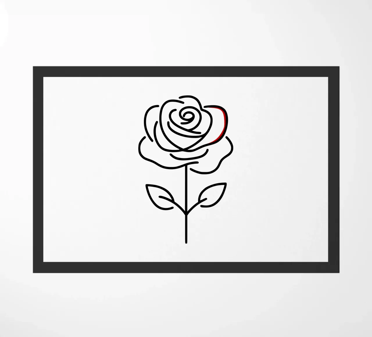 Rosa in versione minimalista con un tocco di rosso zerbino da Bold & Simple