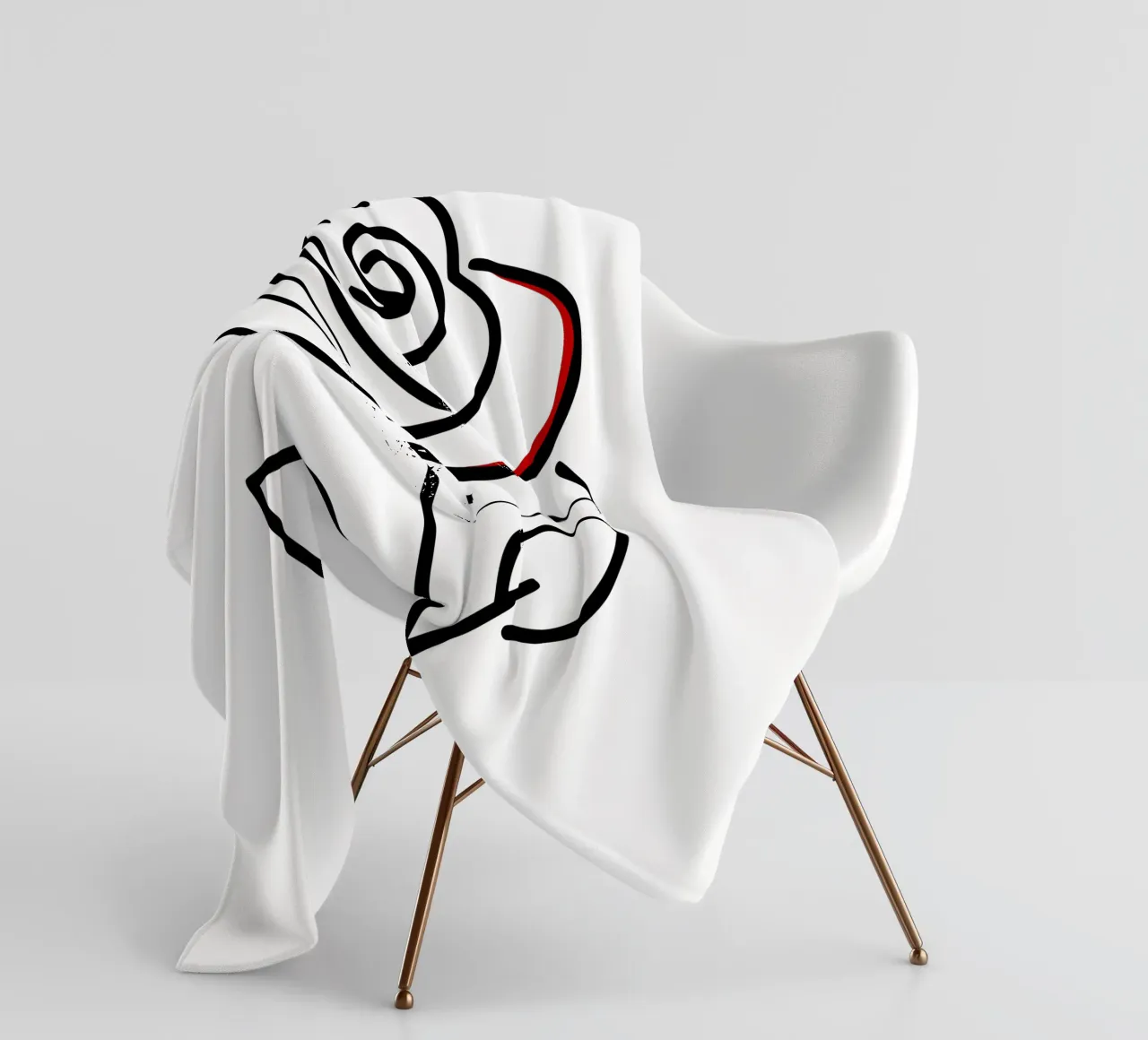 Rosa in versione minimalista con un tocco di rosso coperta in pile da Bold & Simple