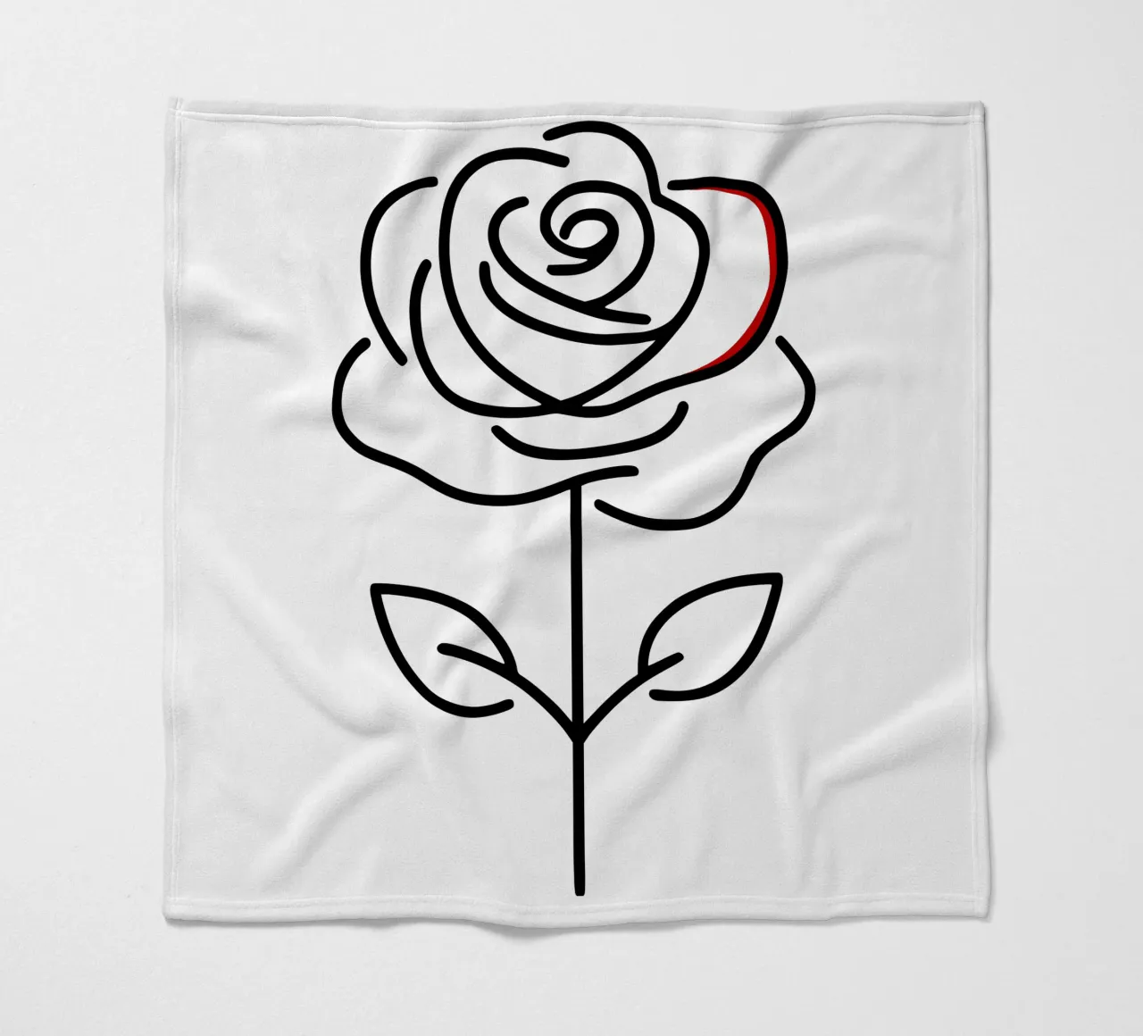 Rosa in versione minimalista con un tocco di rosso coperta in pile da Bold & Simple