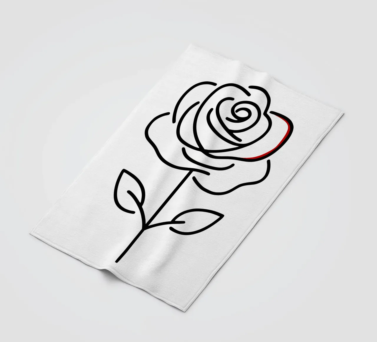 Rosa in versione minimalista con un tocco di rosso coperta in pile da Bold & Simple