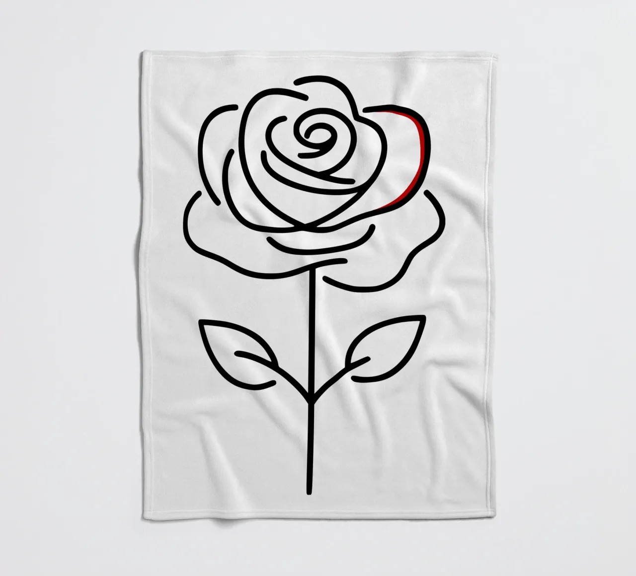 Rosa in versione minimalista con un tocco di rosso coperta in pile da Bold & Simple