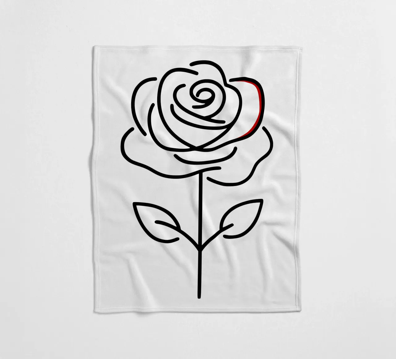 Rosa in versione minimalista con un tocco di rosso coperta in pile da Bold & Simple