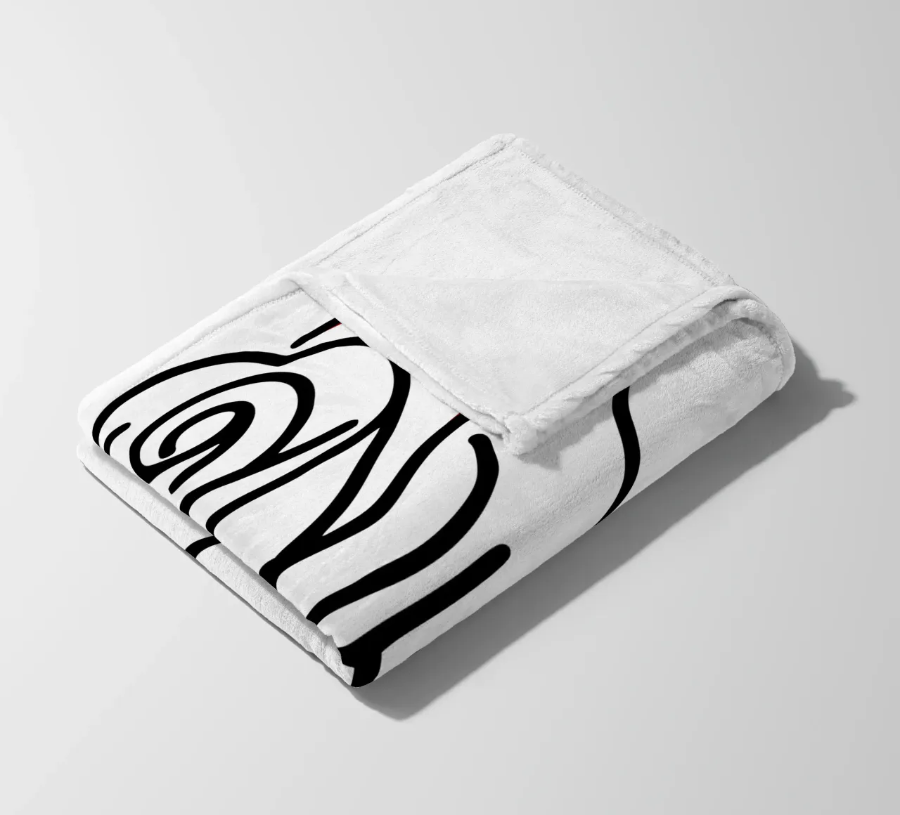 Rosa in versione minimalista con un tocco di rosso coperta in pile da Bold & Simple