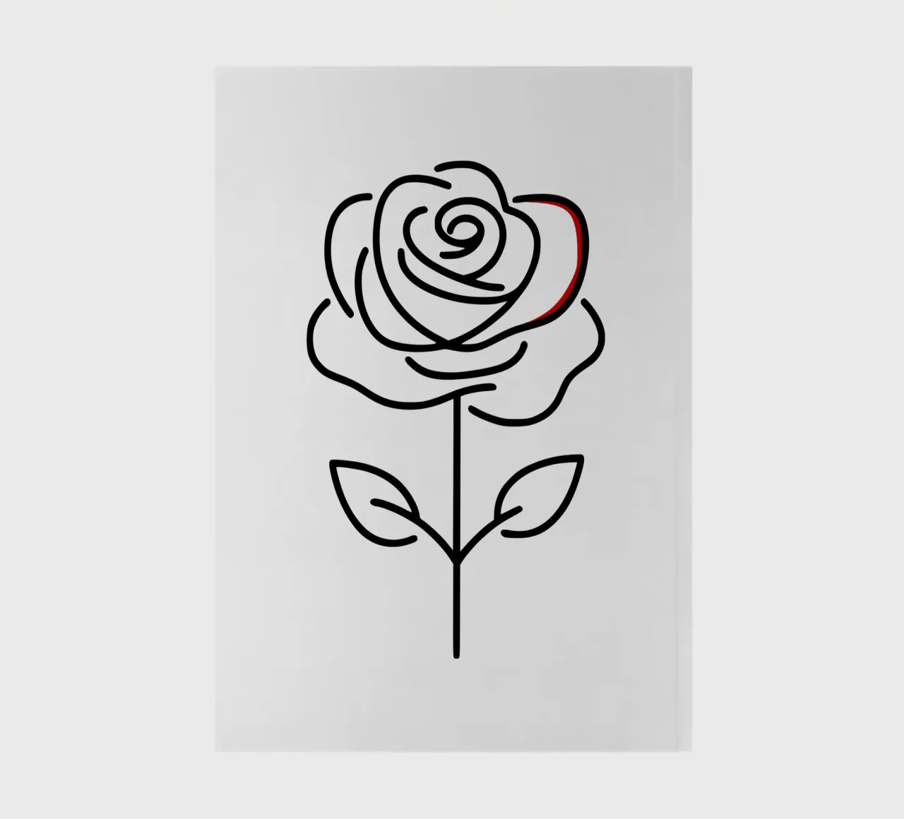 Rose in minimalism with a touch of red notebook by Bold & Simple