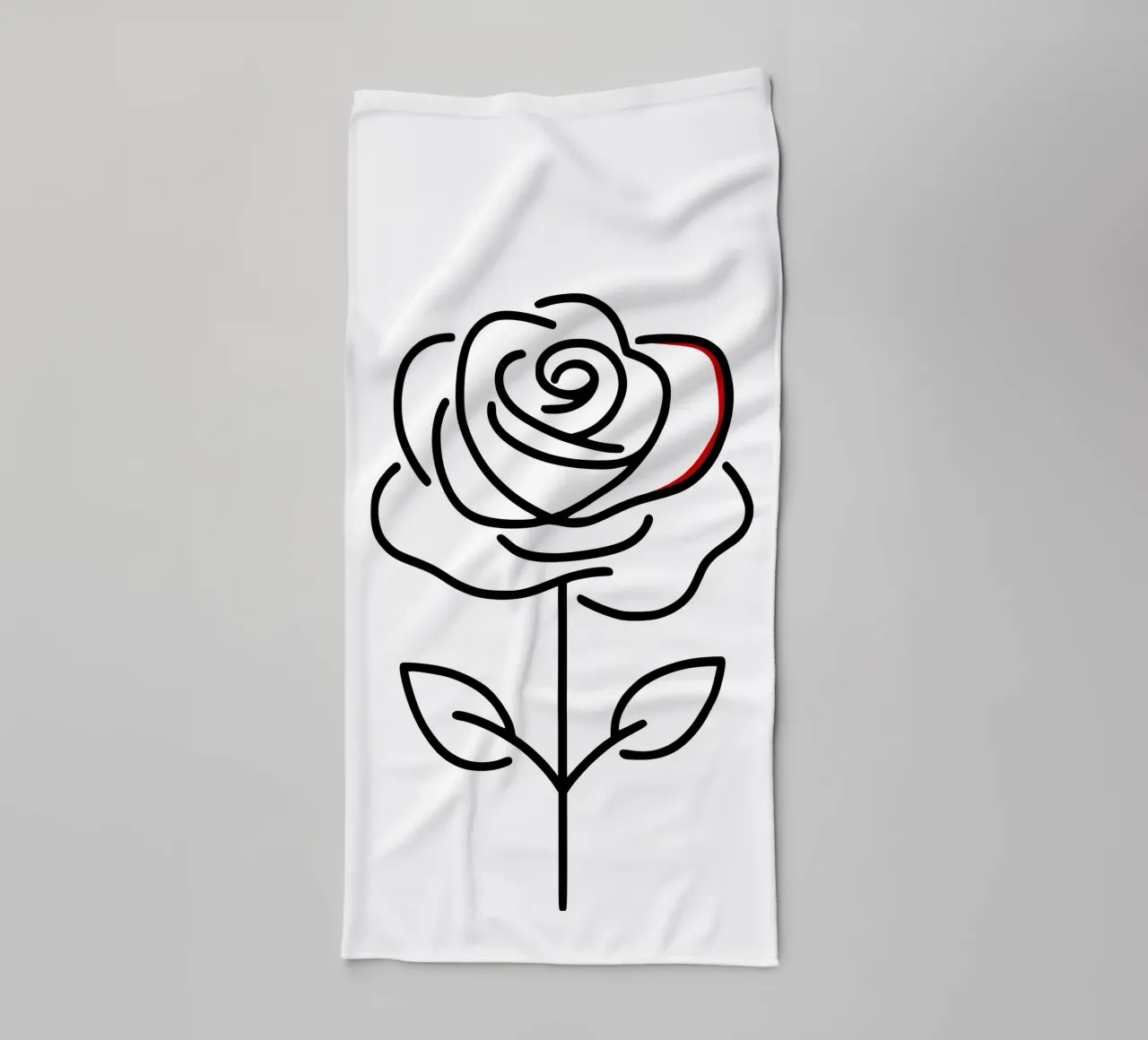 Rose in minimalism with a touch of red towel by Bold & Simple