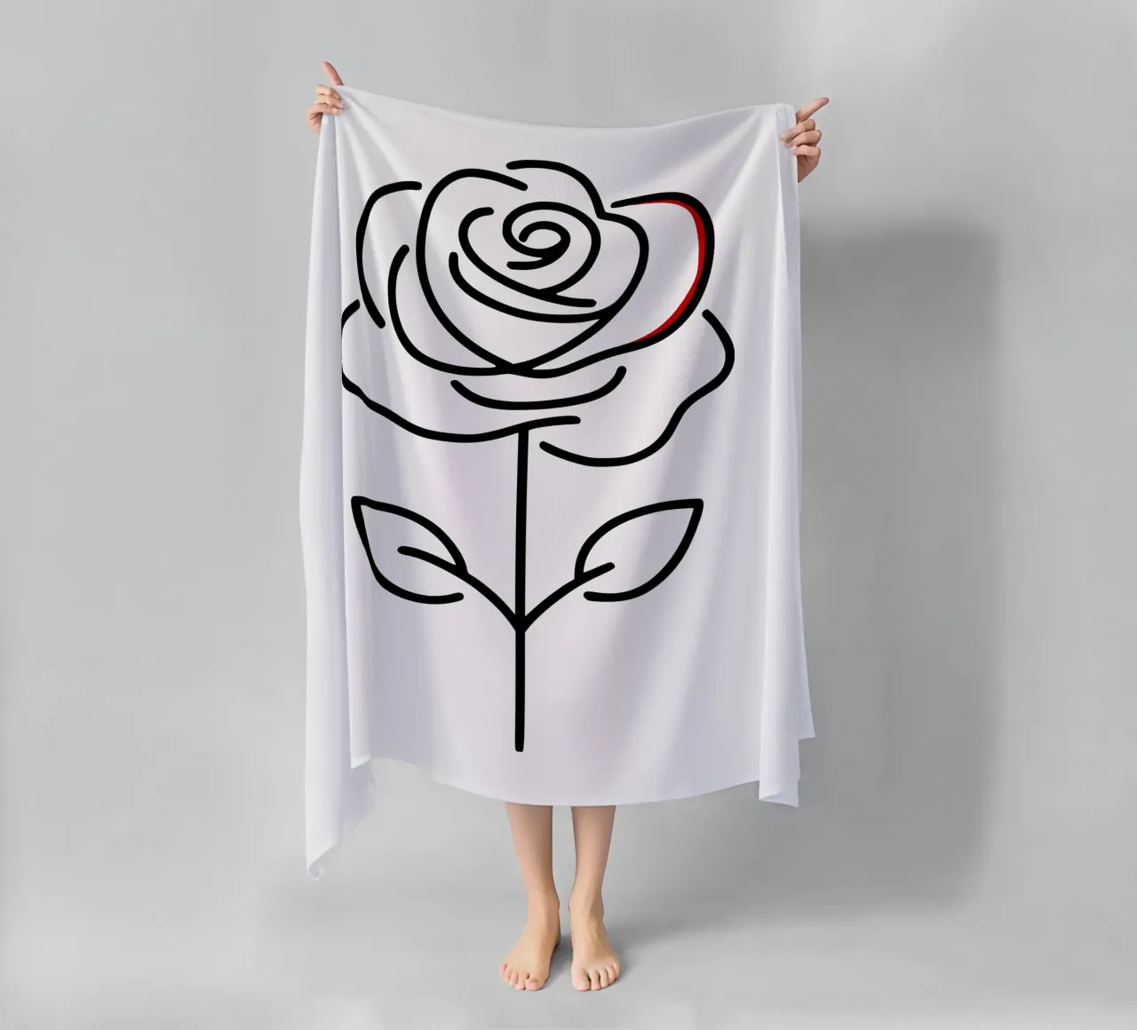 Rosa in versione minimalista con un tocco di rosso telo mare da Bold & Simple