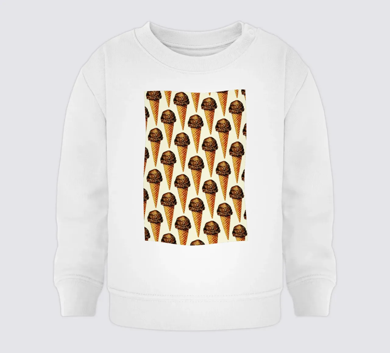 Chocolate Scoop Pattern felpa neonato da Kelly Gilleran