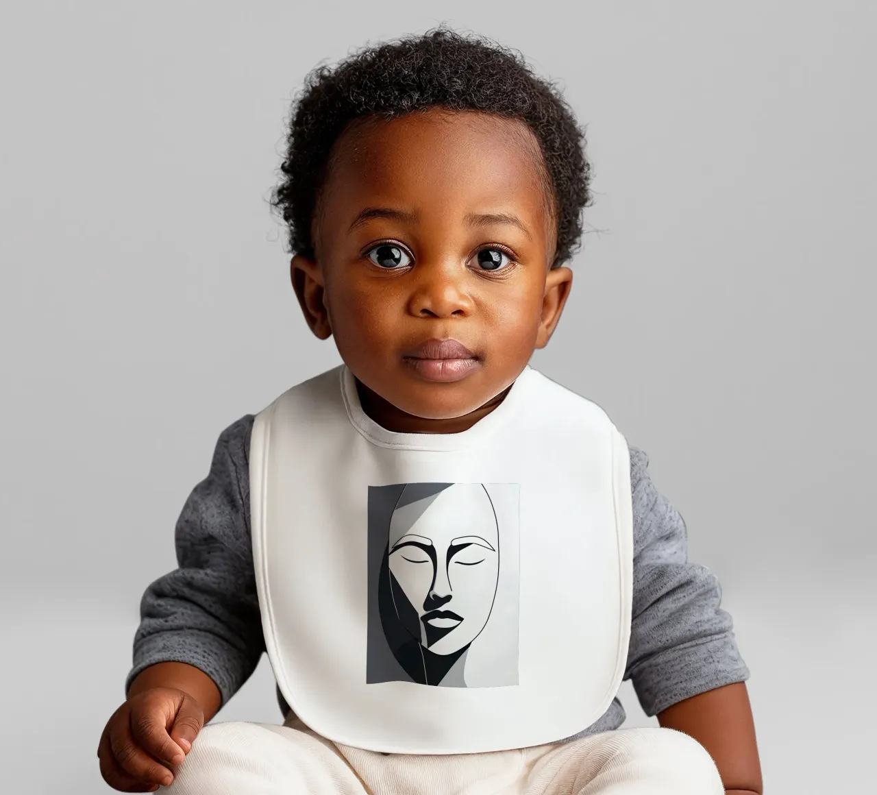 Abstrakte Gesichtskontur Babylätzchen von LIFESTYLE OBJECTS