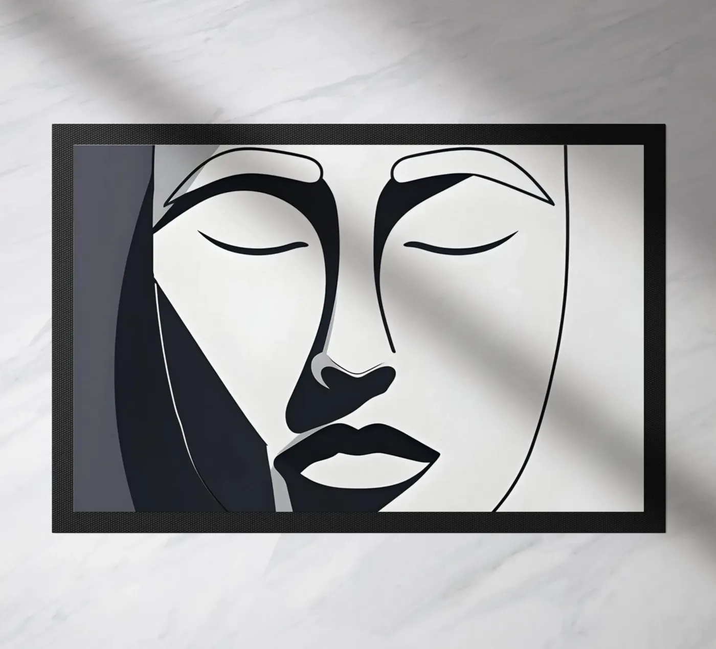 Abstract face outline Fußmatte von LIFESTYLE OBJECTS