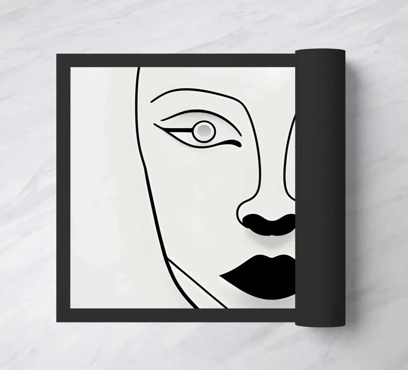 Abstrakte Gesichtskontur Fußmatte von LIFESTYLE OBJECTS