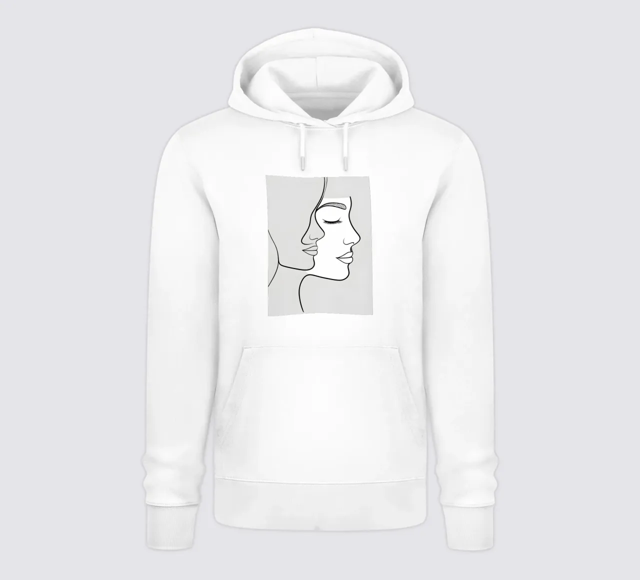 Line art a mezza faccia felpa con cappuccio da LIFESTYLE OBJECTS