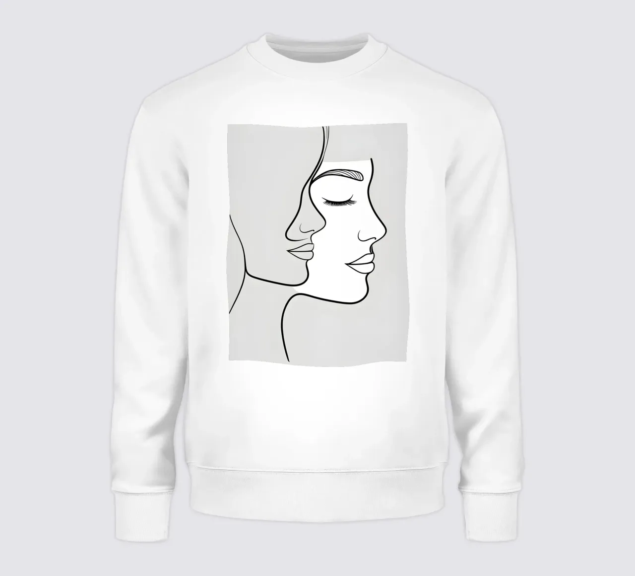 Line art a mezza faccia felpa da LIFESTYLE OBJECTS