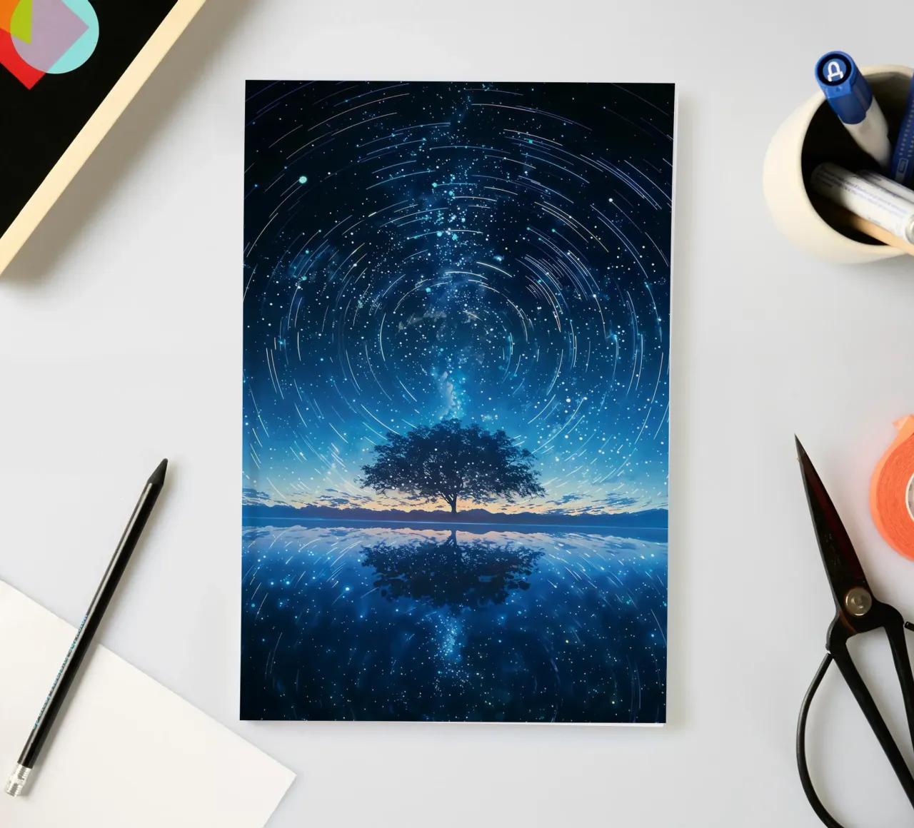 Tree and Starry Reflection notebook by Ethan Smith