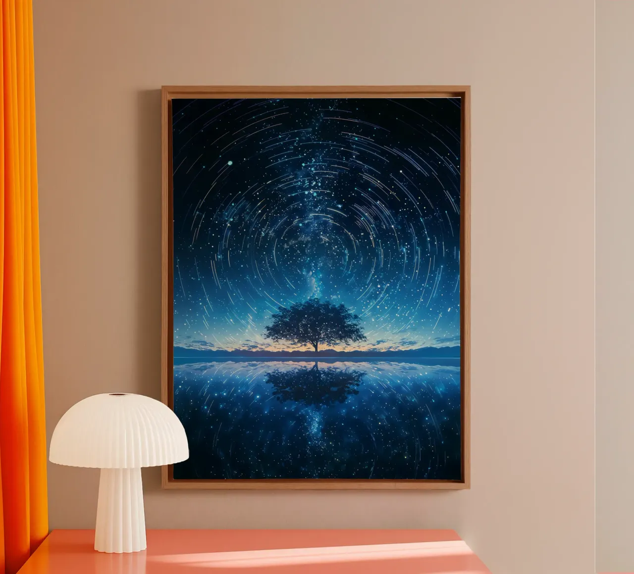 Tree and Starry Reflection canvas by Ethan Smith