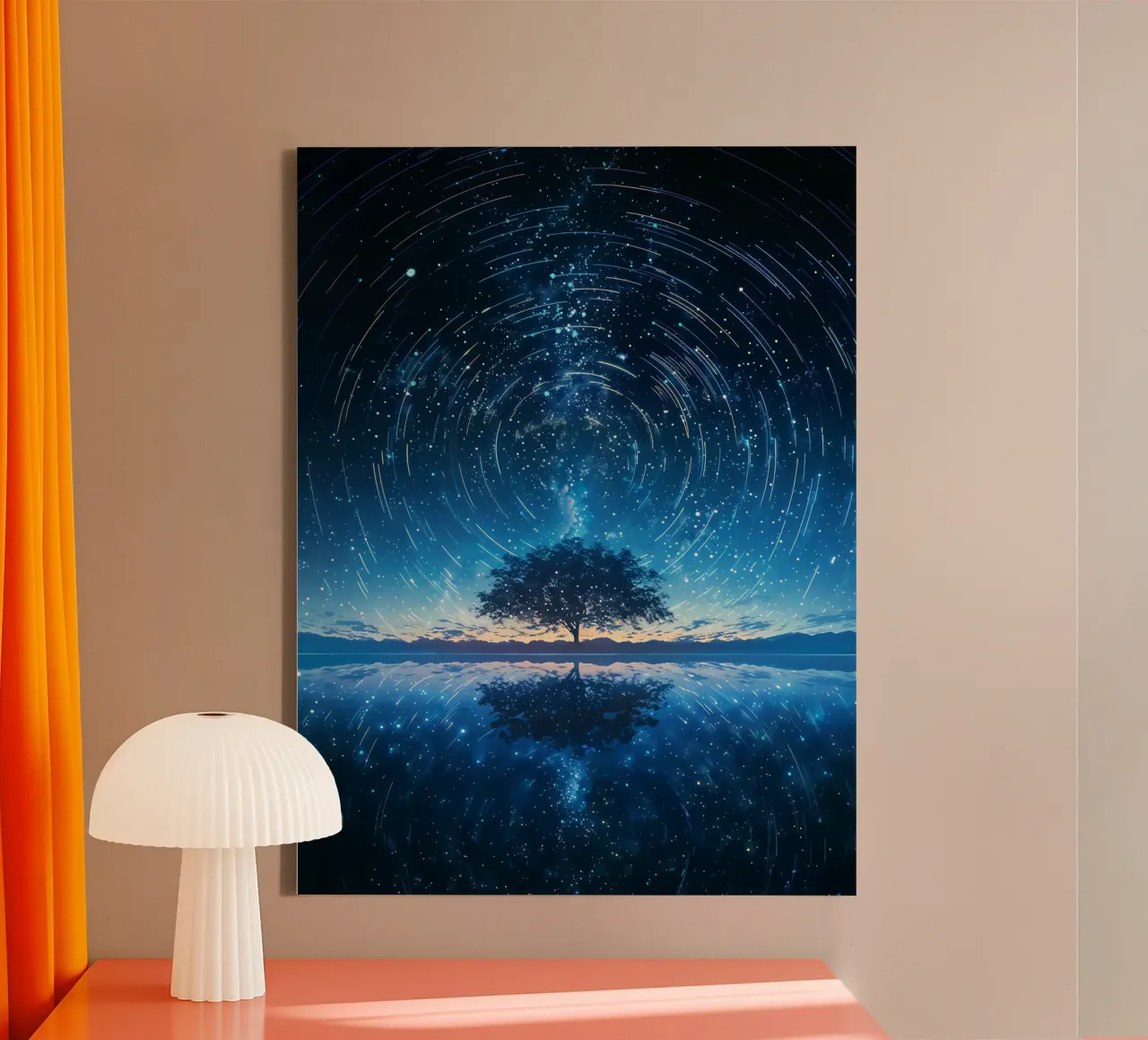 Tree and Starry Reflection canvas by Ethan Smith