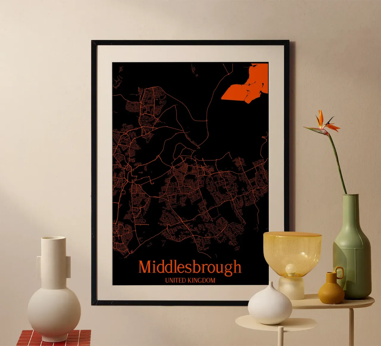 Middlesbrough carta hahnemühle da MiMap