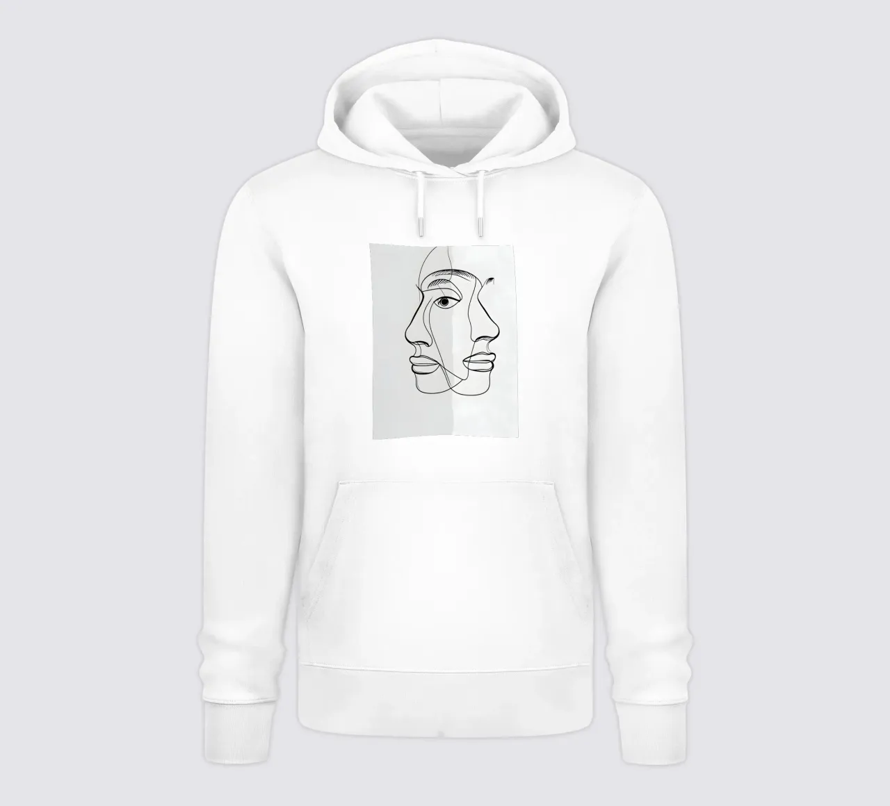 Line art a mezza faccia felpa con cappuccio da LIFESTYLE OBJECTS