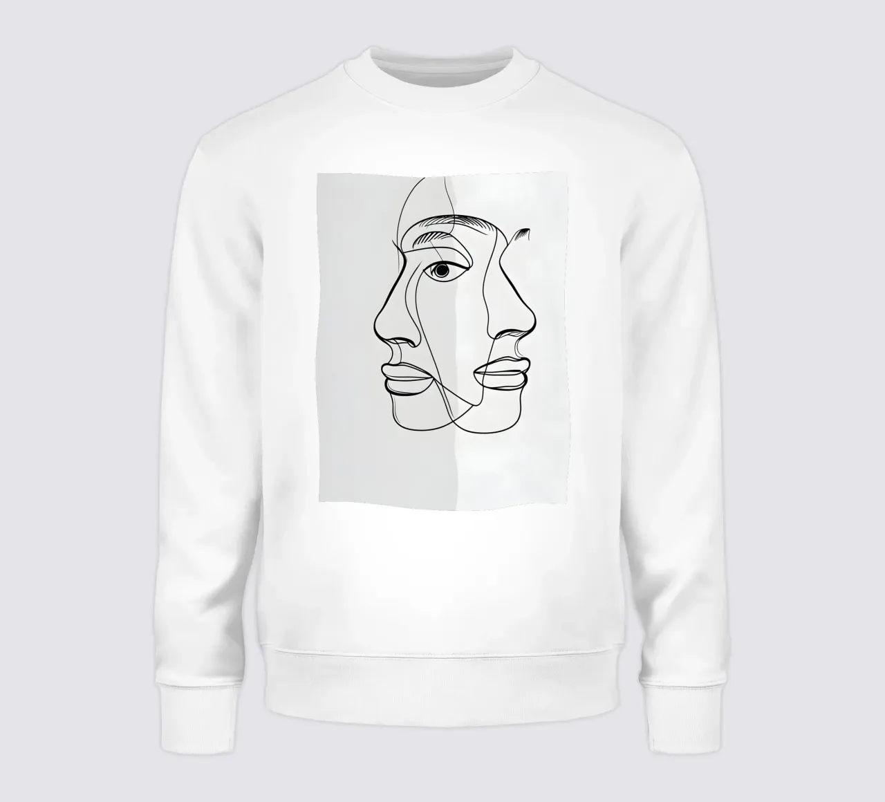 Line art a mezza faccia felpa da LIFESTYLE OBJECTS