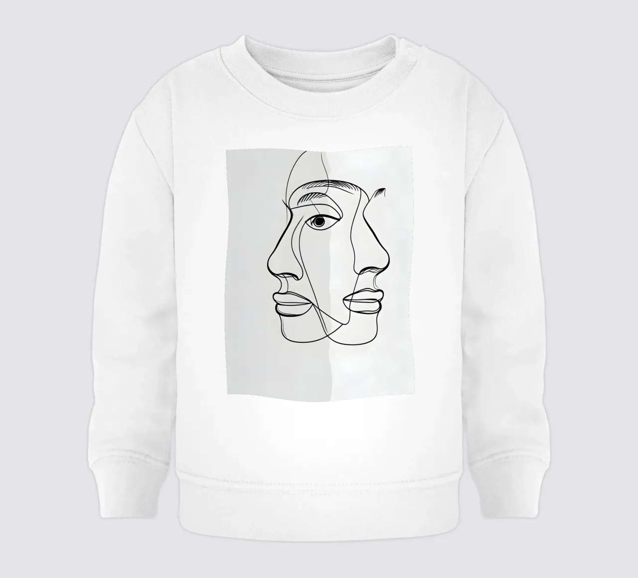 Line art a mezza faccia felpa neonato da LIFESTYLE OBJECTS