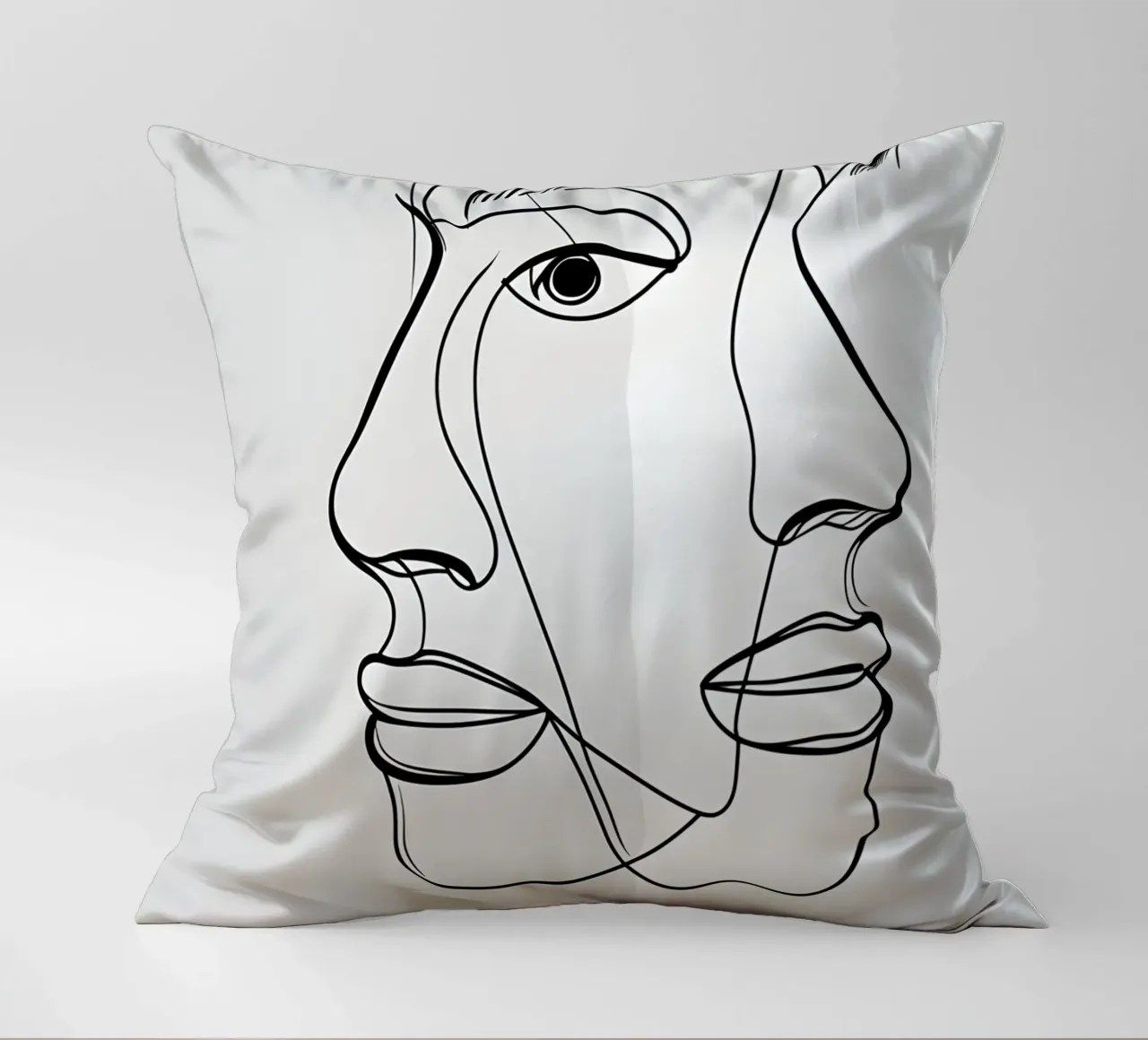 Line art a mezza faccia cuscino da LIFESTYLE OBJECTS