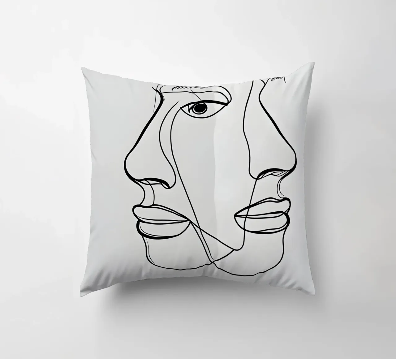 Line art a mezza faccia cuscino da LIFESTYLE OBJECTS