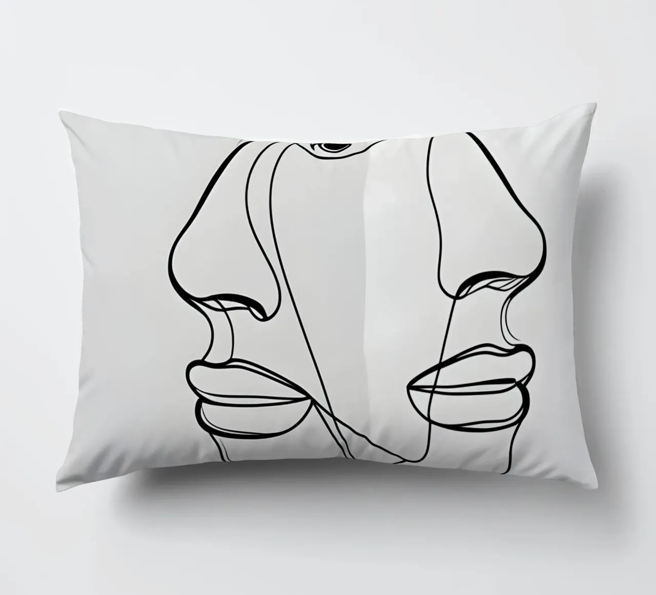 Line art a mezza faccia cuscino da LIFESTYLE OBJECTS