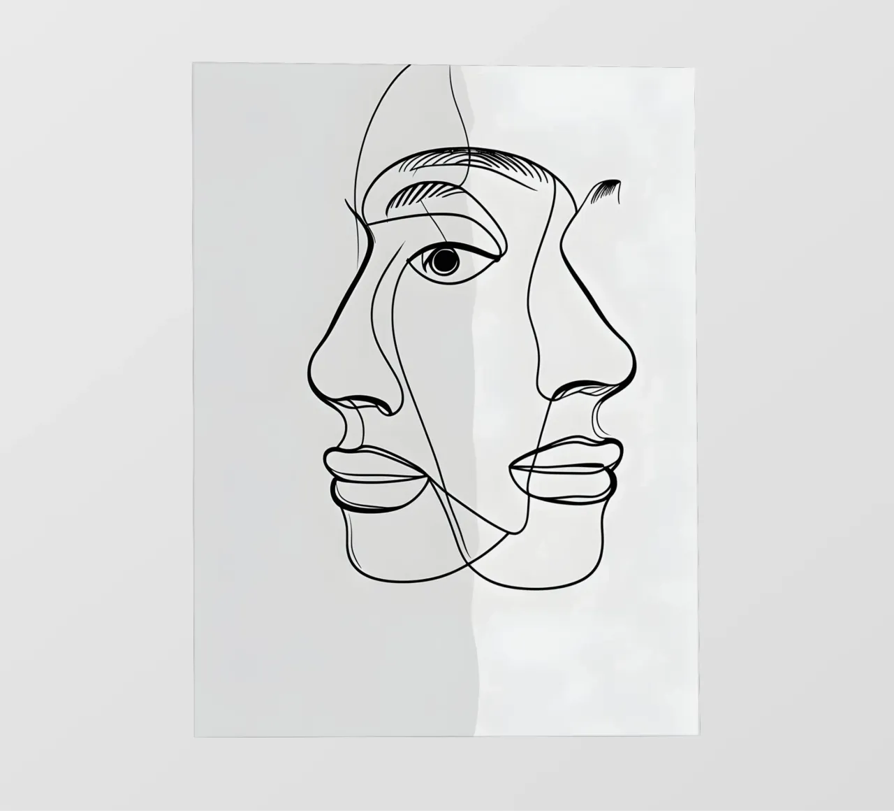 Line art a mezza faccia telo in pvc da LIFESTYLE OBJECTS