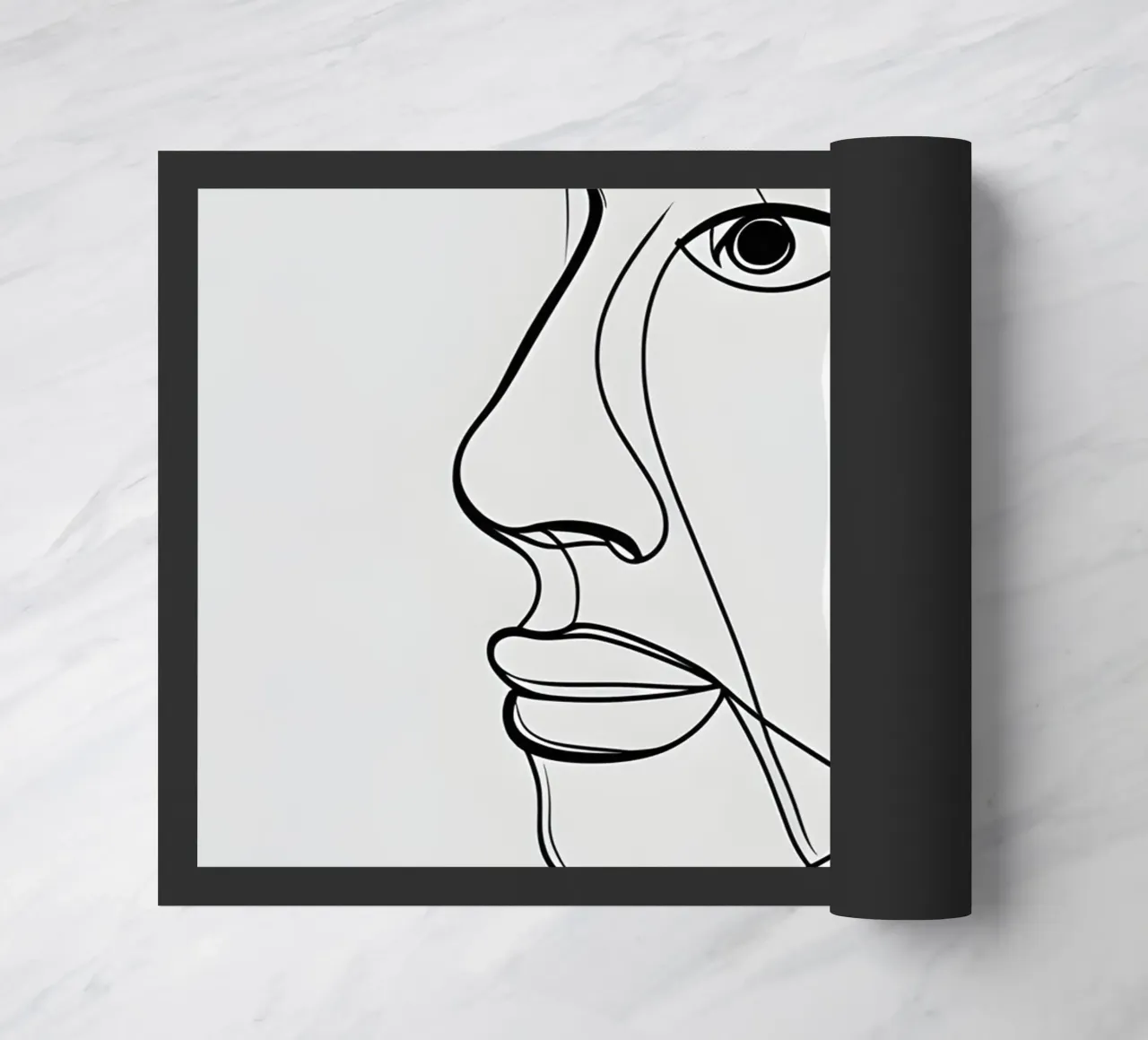 Line art a mezza faccia zerbino da LIFESTYLE OBJECTS